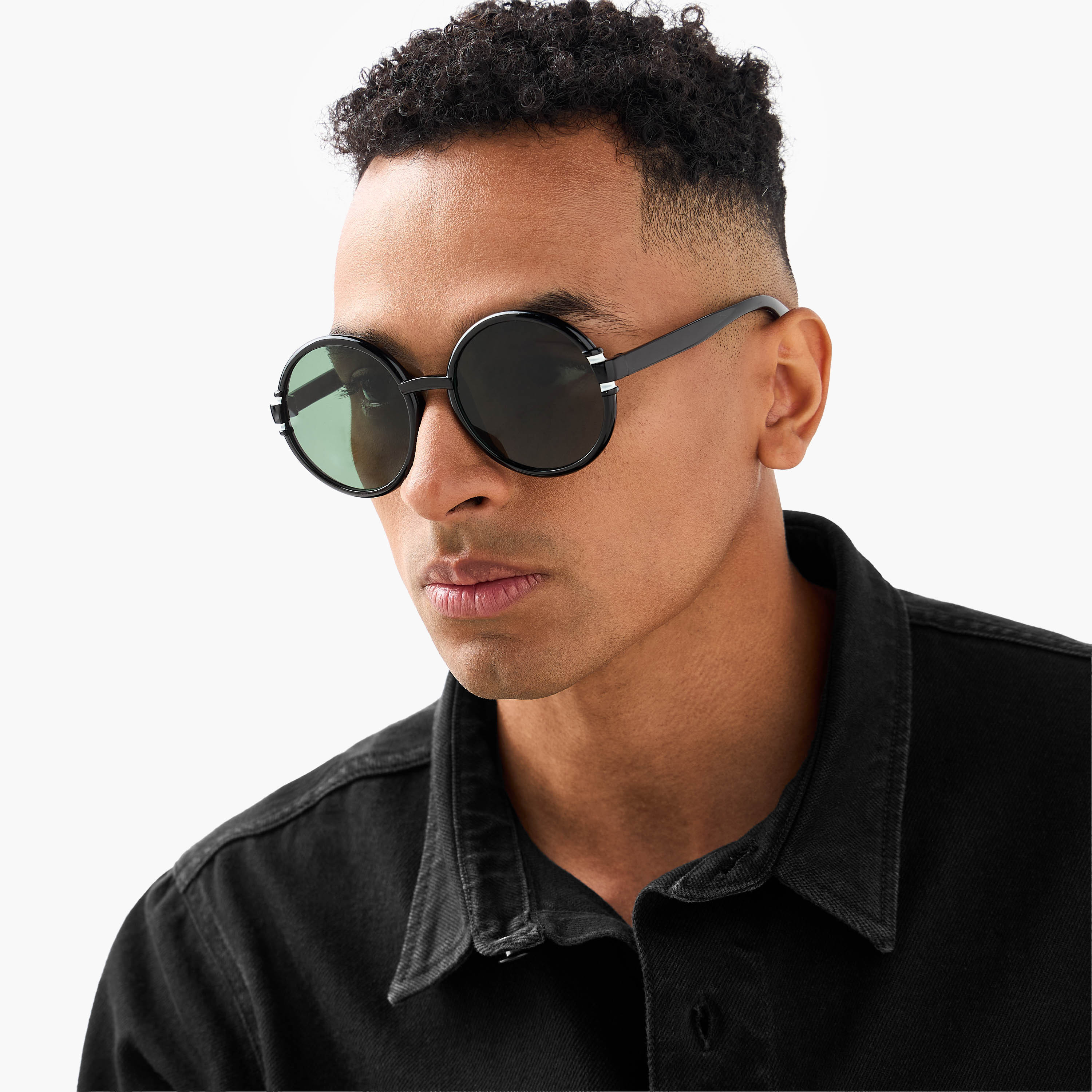 Men Round Frame Grey Lens Sunglasses-men-sunglasses-image-2