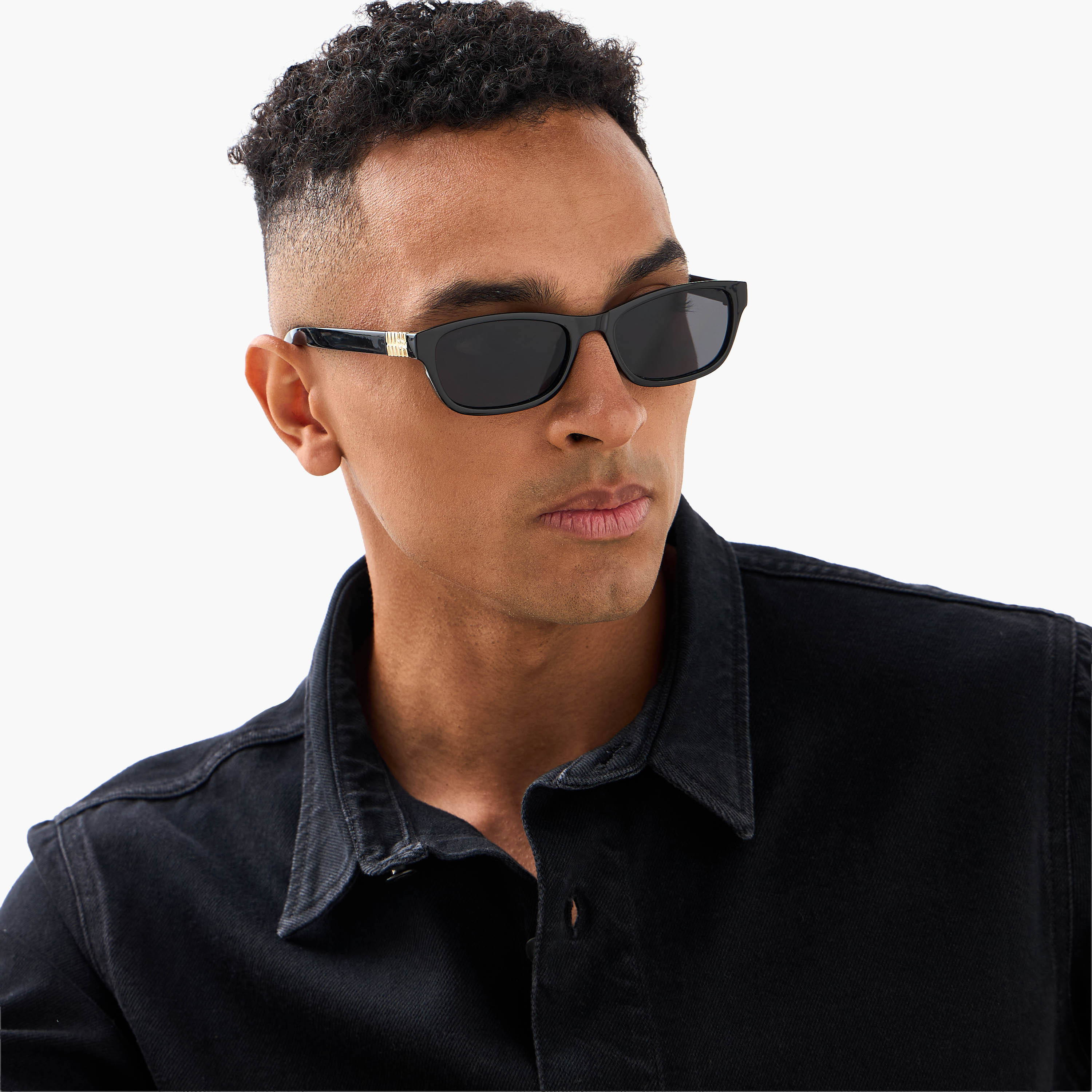 Men Rectangular Frame Grey Lens Sunglasses-men-sunglasses-image-2