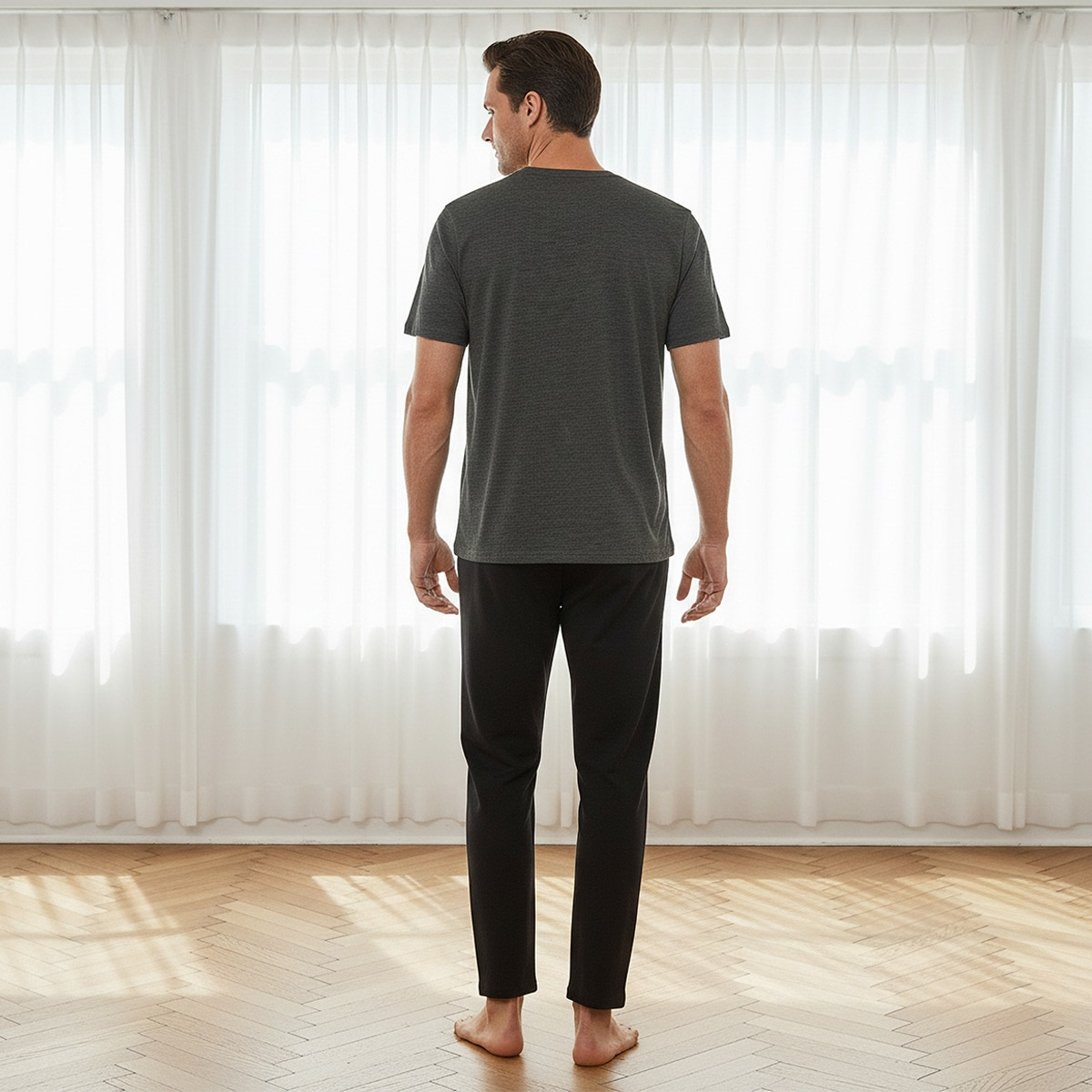 Textured Henley Neck Nightwear Set-men-clothing-nightwear-sets-image-4