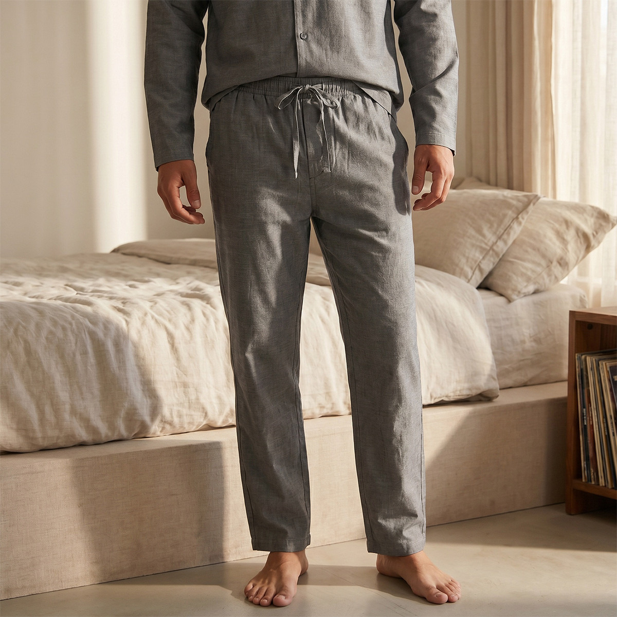 Textured Camp Collar Nightwear Set-men-clothing-nightwear-sets-image-5