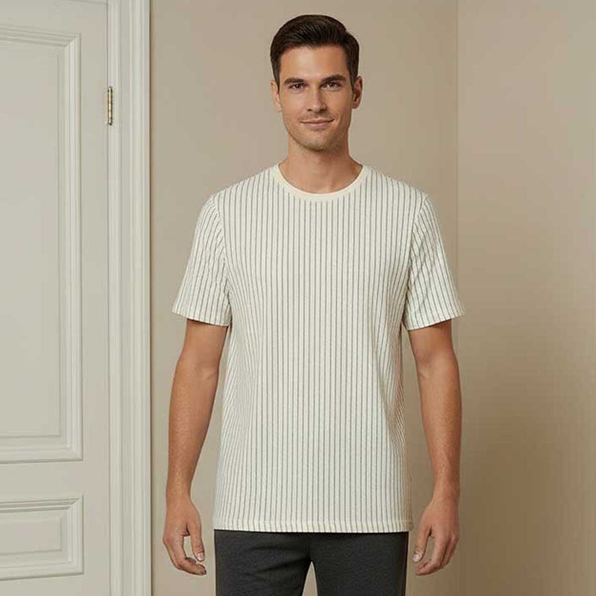 Cotton Striped Drawstring Closure Nightwear Set-men-clothing-nightwear-sets-image-3