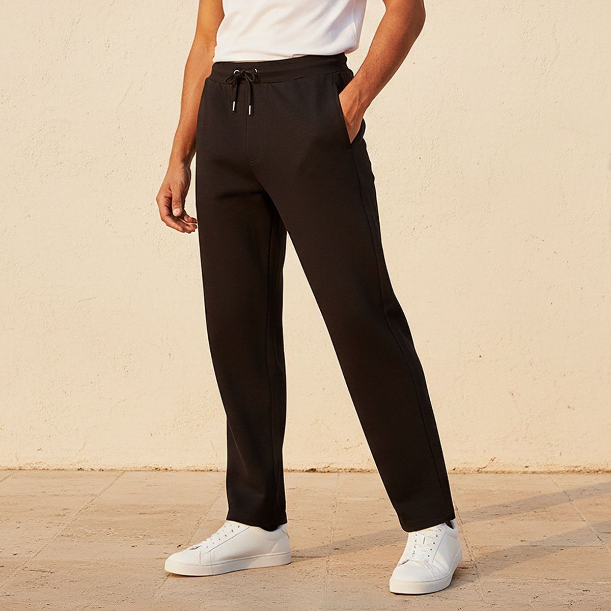 Men Regular Fit Joggers with Pockets-men-clothing-bottoms-joggers-image-1