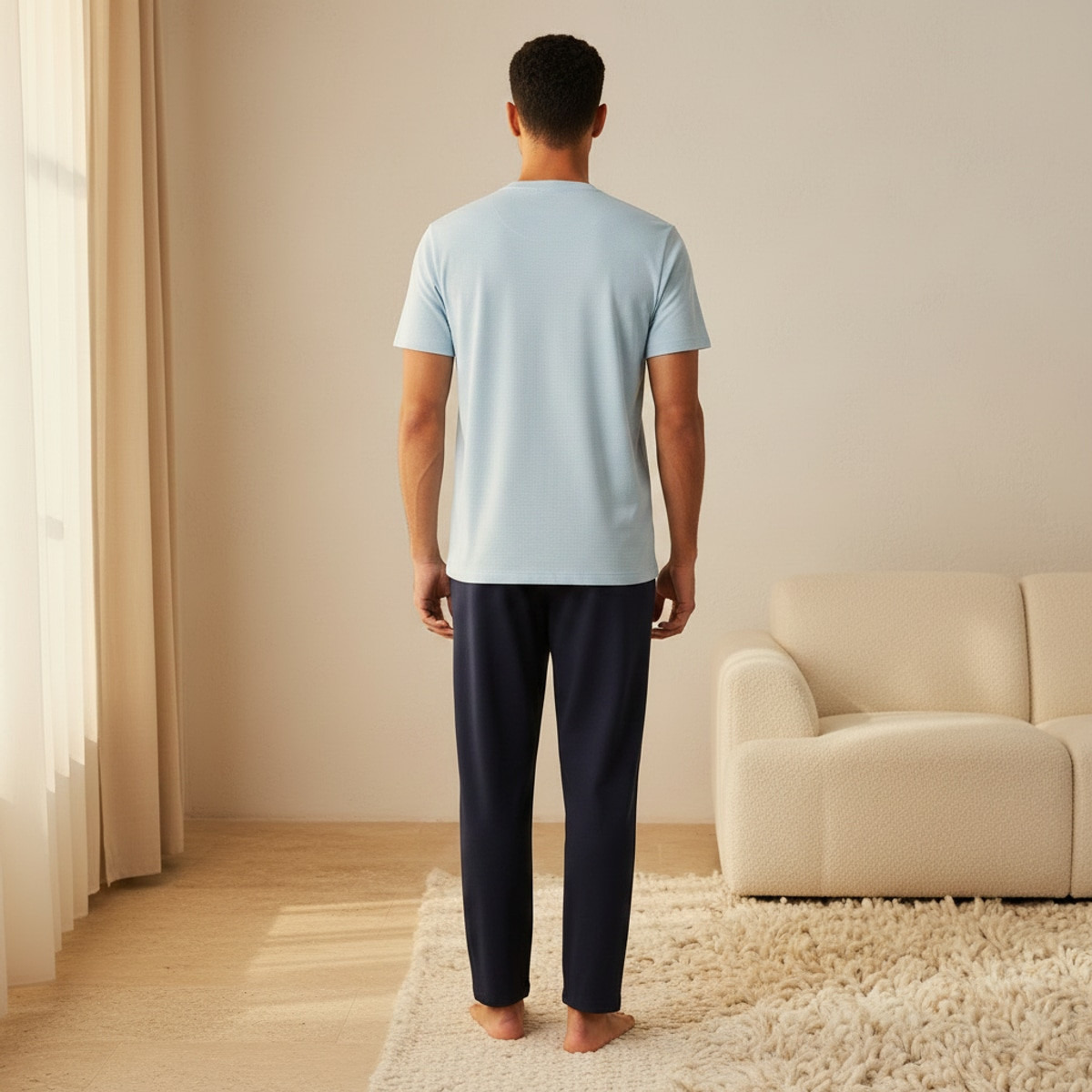 Men Textured Henley Neck Pyjama Set-men-clothing-nightwear-sets-image-4