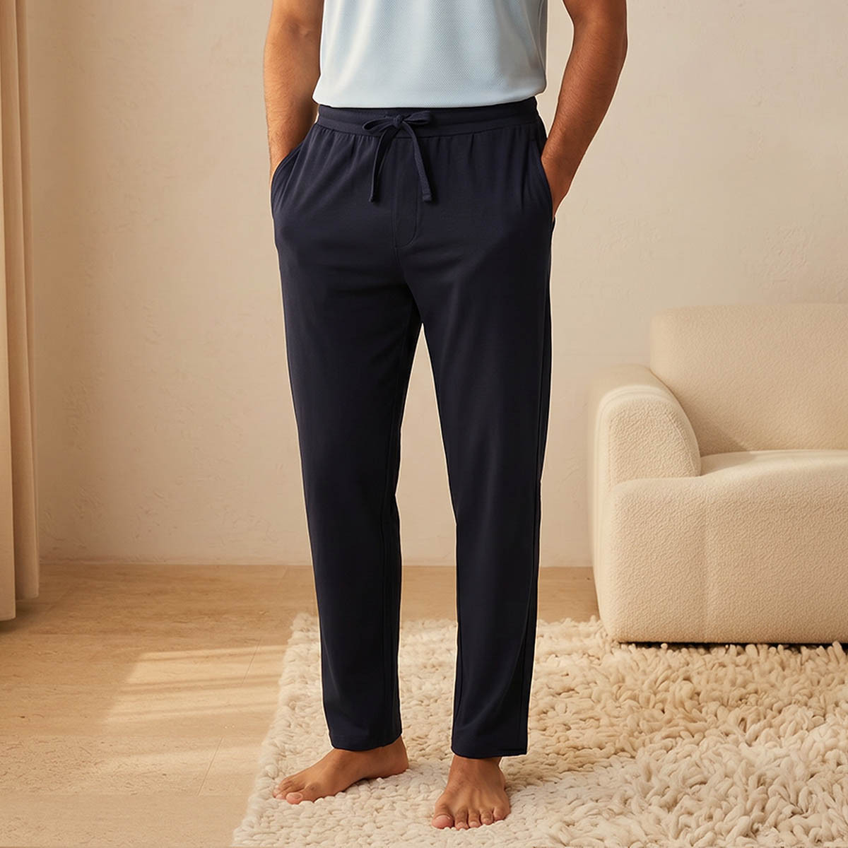 Men Textured Henley Neck Pyjama Set-men-clothing-nightwear-sets-image-5