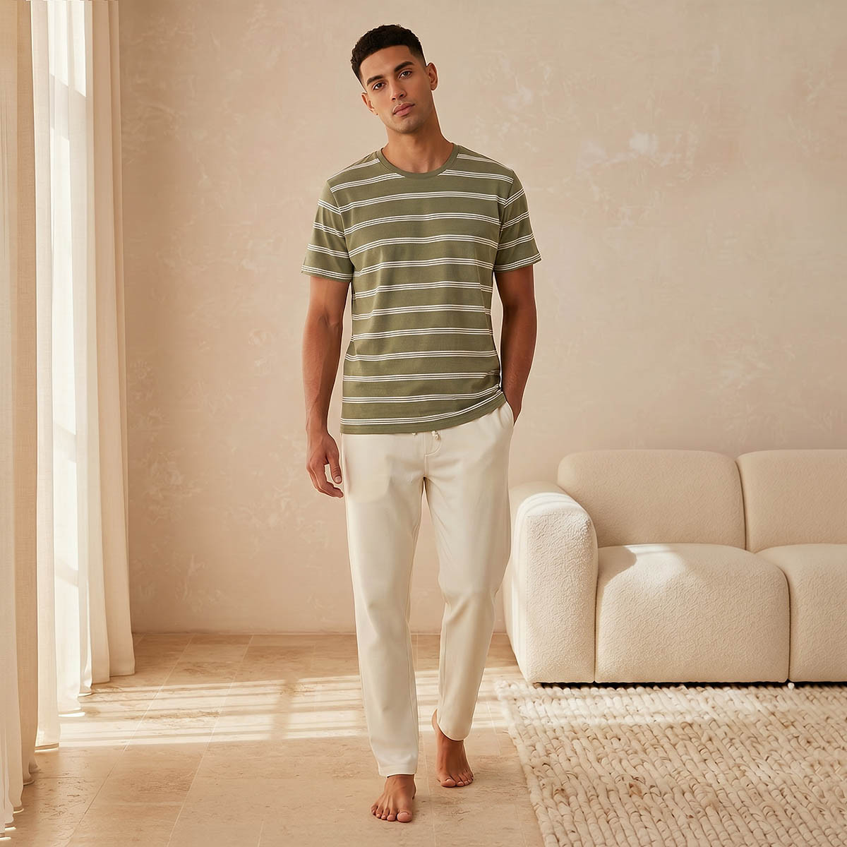 Men Cotton Striped Pyjama Set-men-clothing-nightwear-sets-image-1