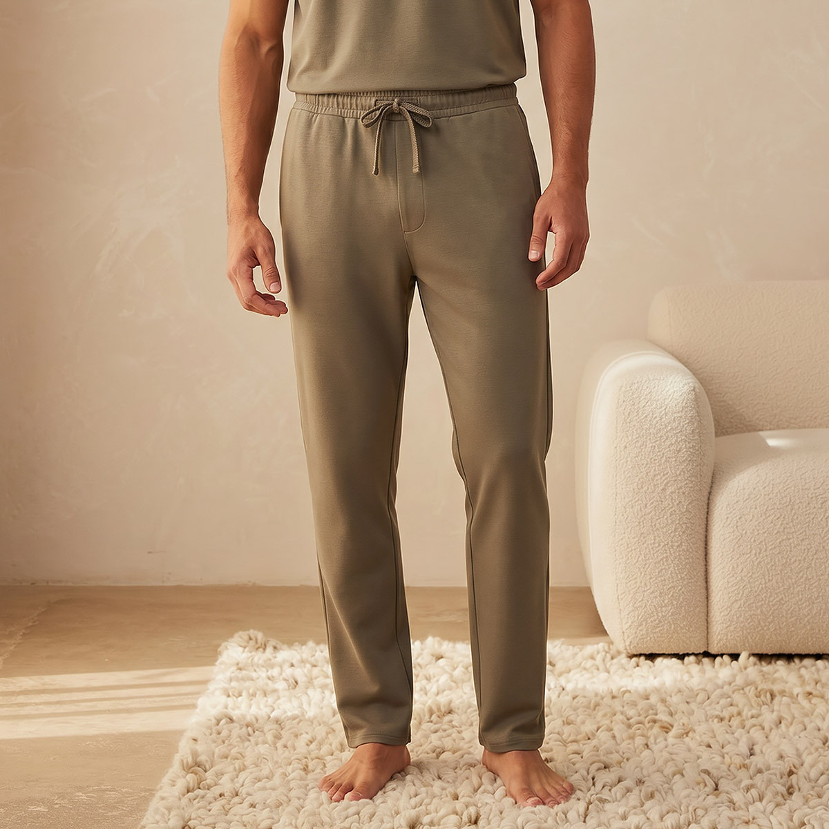 Men Drawstring Waist Nightwear Set-men-clothing-nightwear-sets-image-5