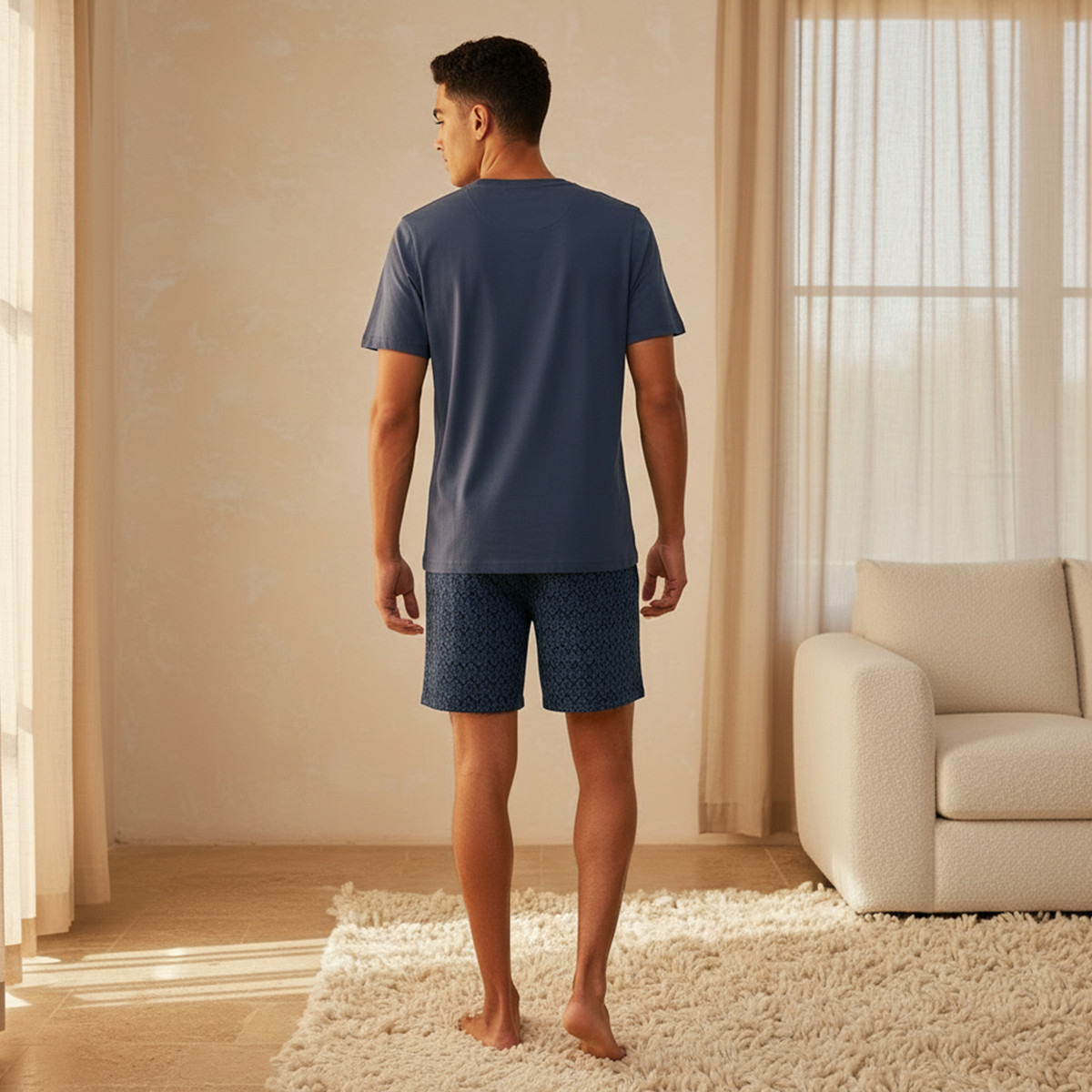 Men Cotton Printed Drawstring Waist Nightwear Set-men-clothing-nightwear-sets-image-4