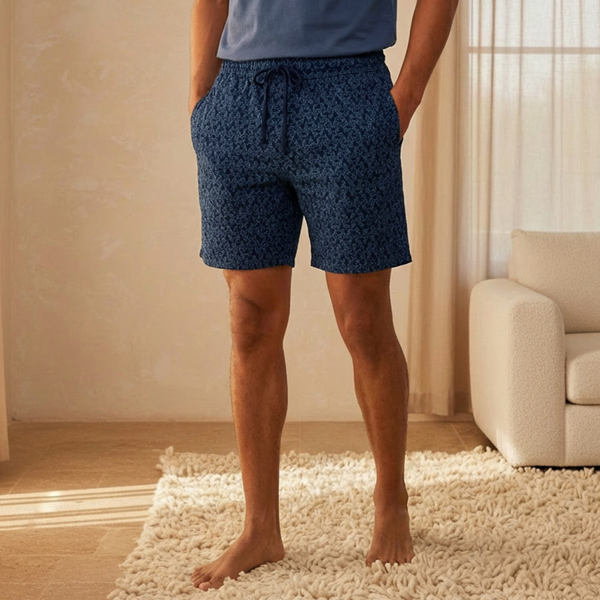 Men Cotton Printed Drawstring Waist Nightwear Set-men-clothing-nightwear-sets-image-5