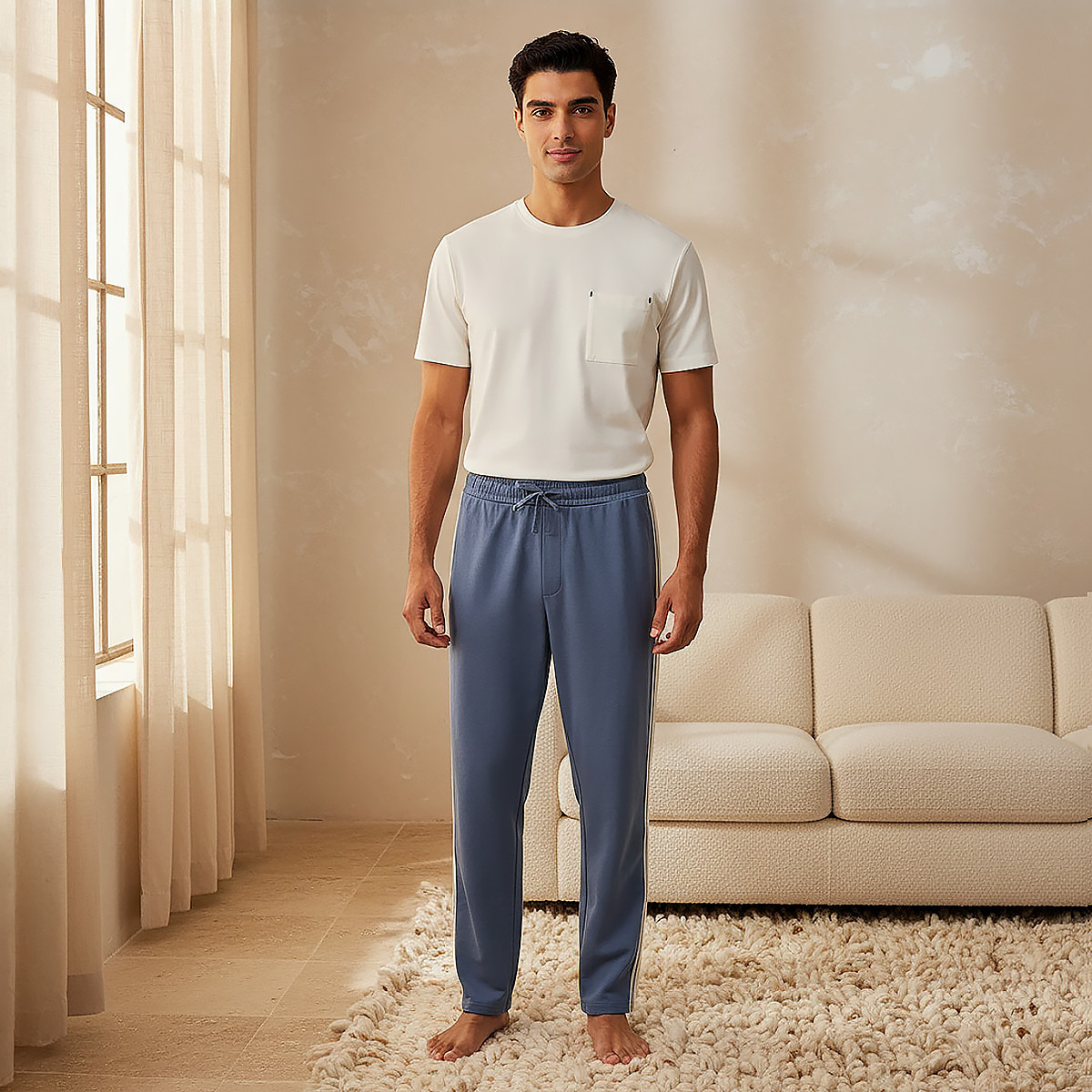 بنطلون بيجاما بتفاصيل شريط وجيب-men-clothing-nightwear-pyjamaandshorts-image-3