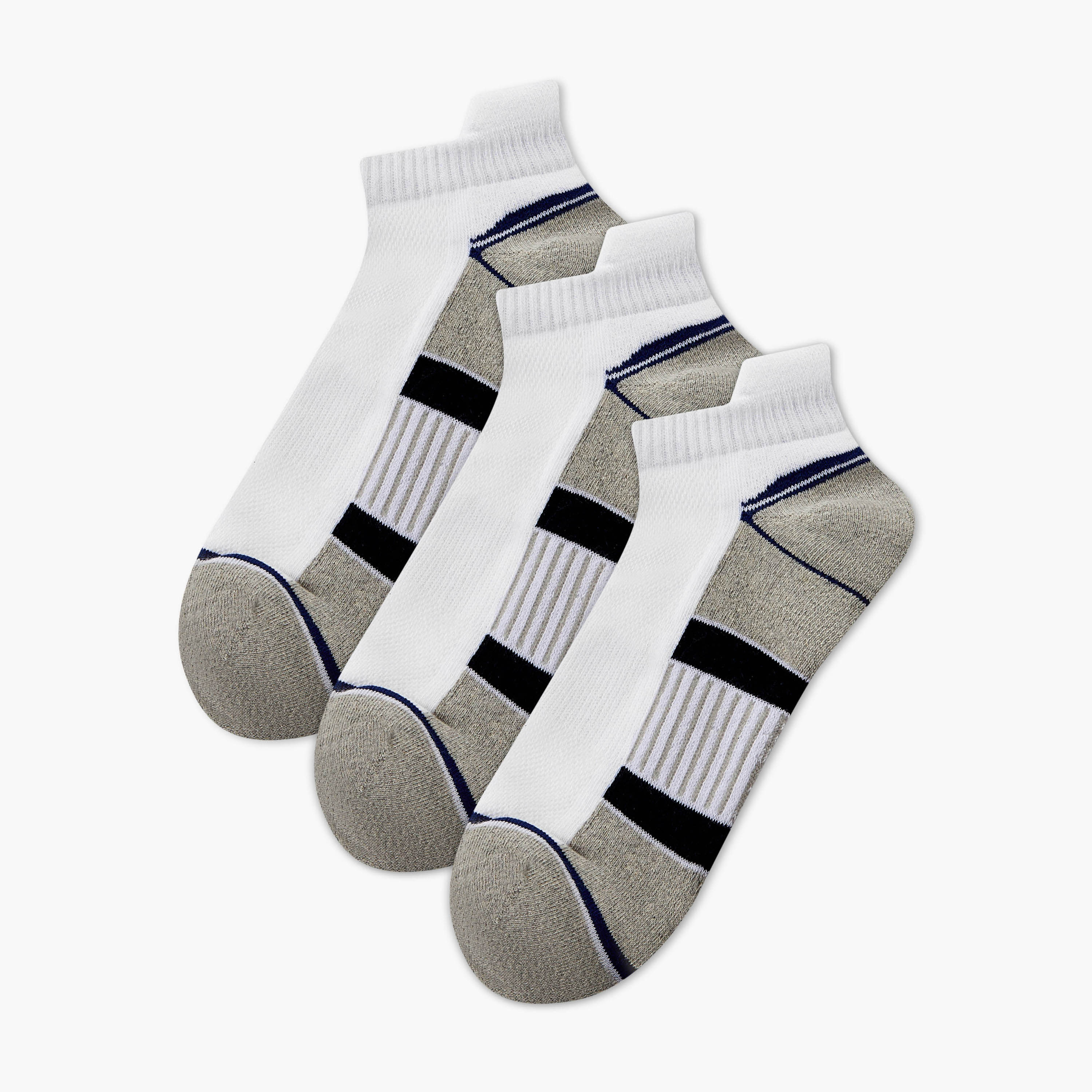 Men Ankle Length Half Terry Socks - Set of 3-men-socks-image-1