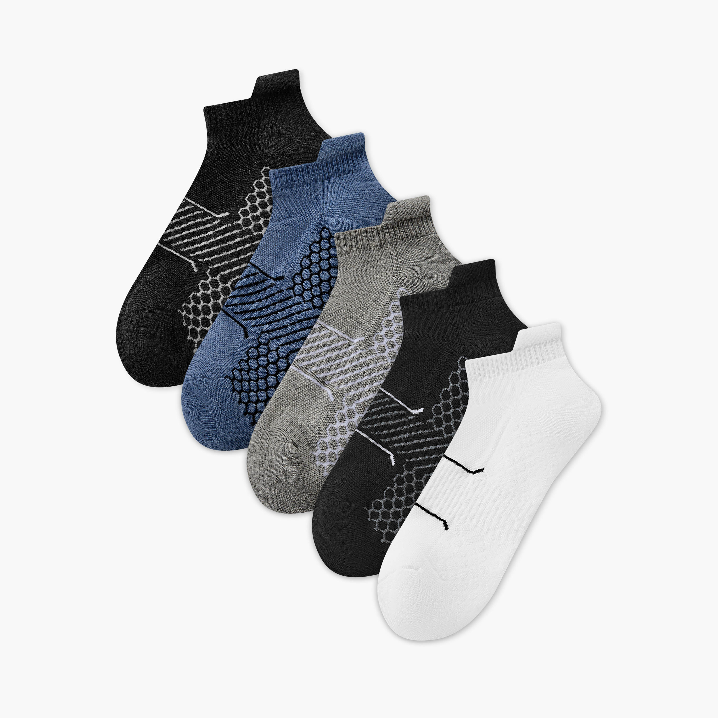 طقم جوارب بطول الكاحل 5 أزواج للرجال-men-socks-image-1