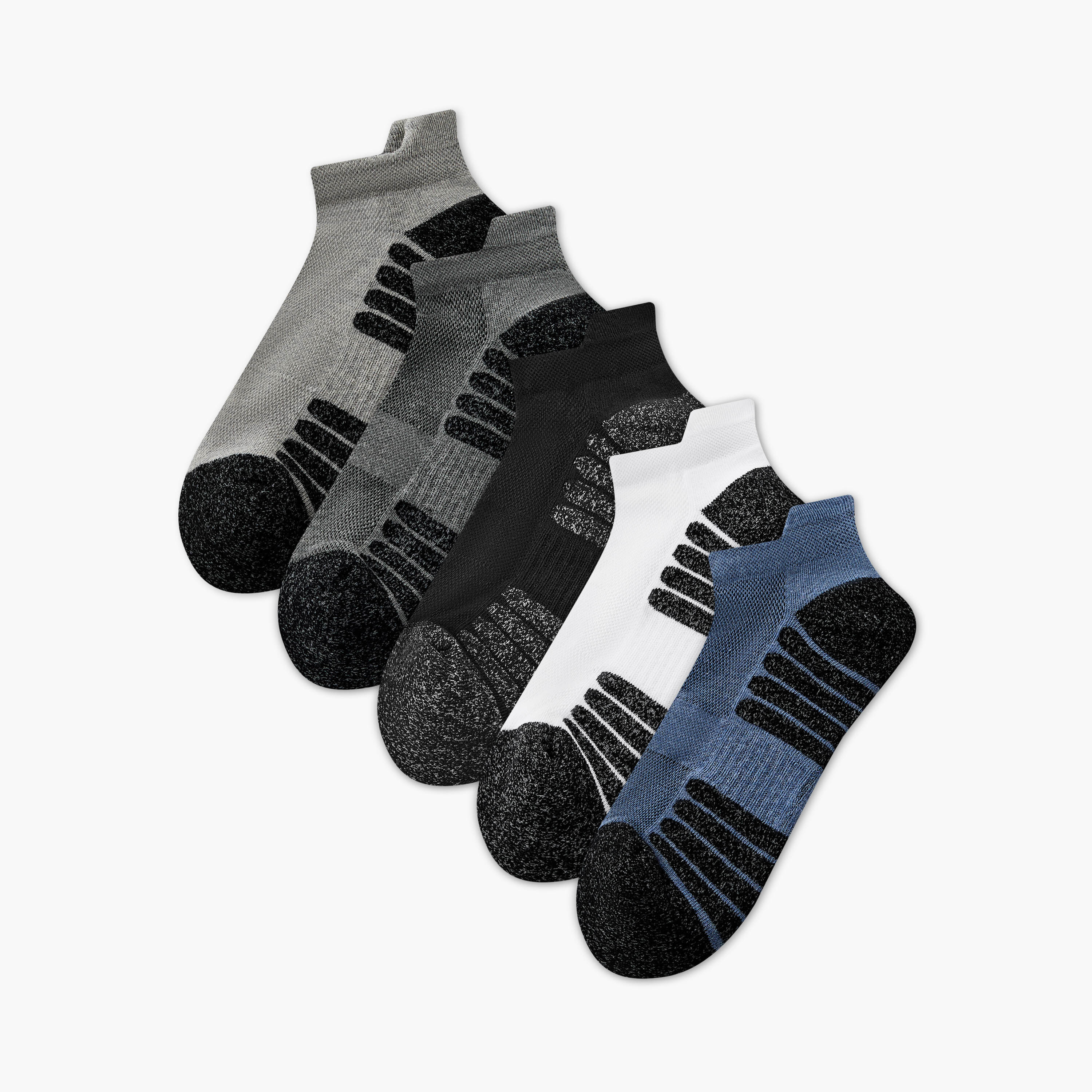 طقم جوارب 5 أزواج بطول الكاحل للرجال-men-socks-image-1