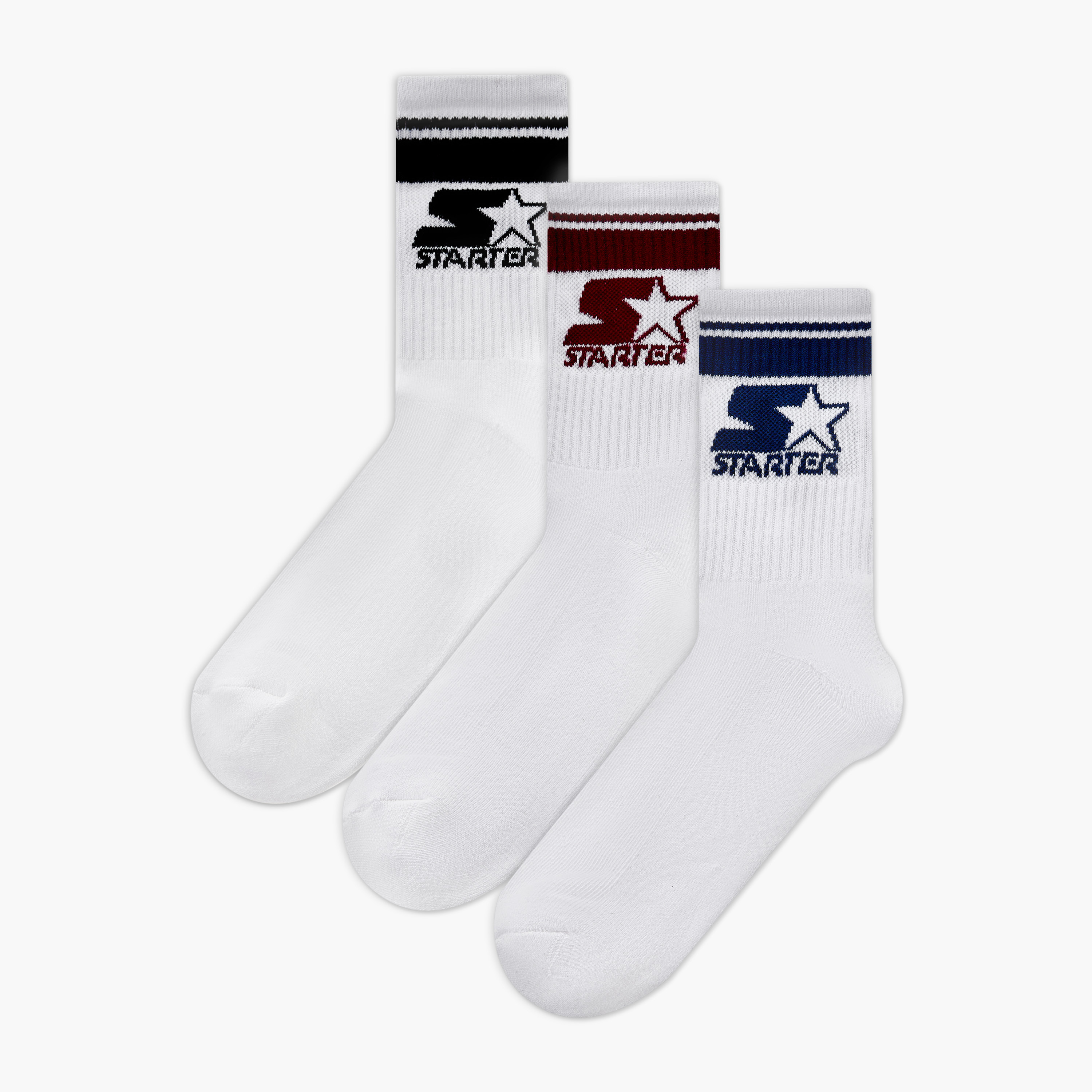 جوارب متوسطة الطول للرجال من ستارتر - طقم 3 أزواج-men-socks-image-1