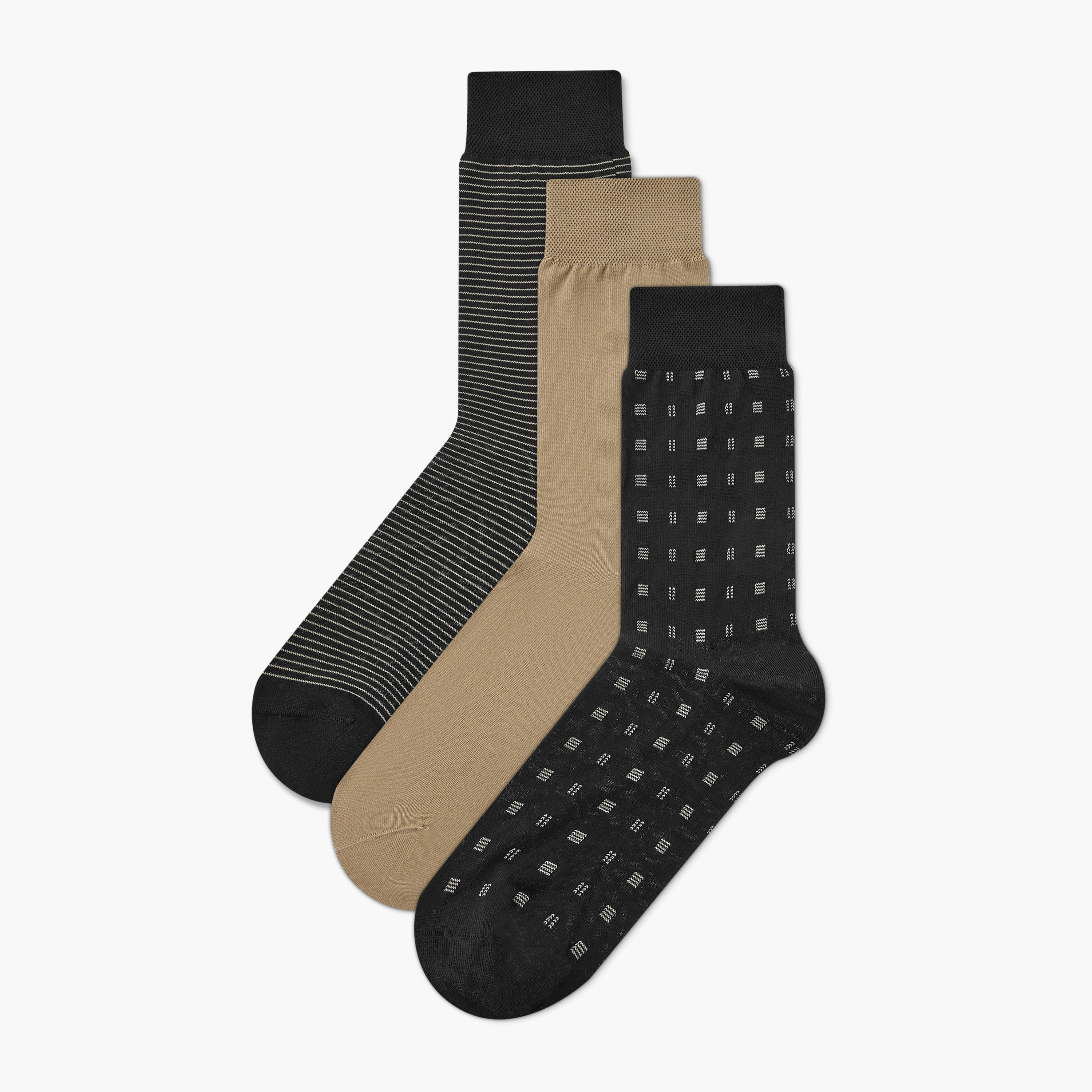 Men Formal Socks Mercerised - Set of 3-men-socks-image-1