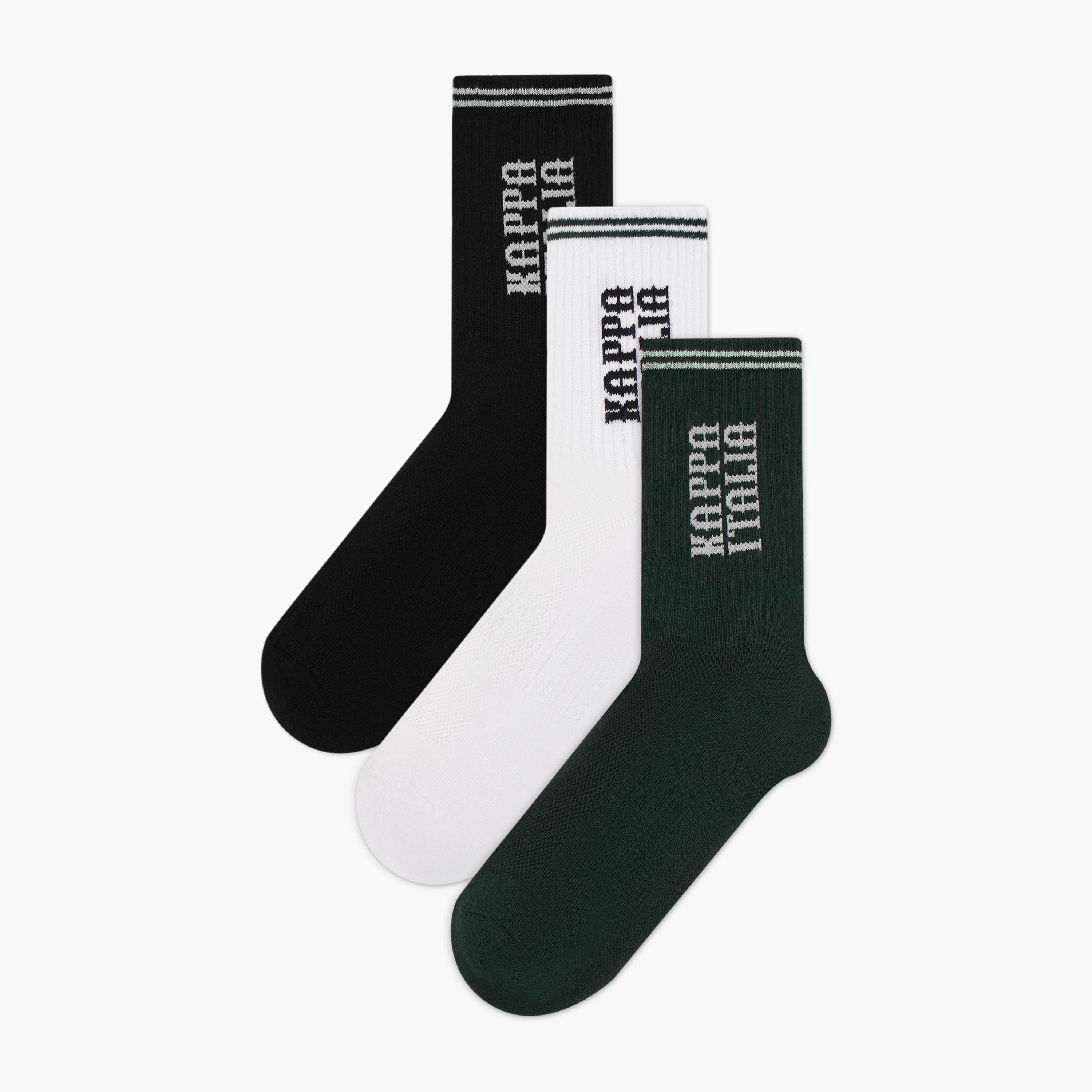 Kappa Men Socks Crew Length Half Terry - Set of 3-men-socks-image-1