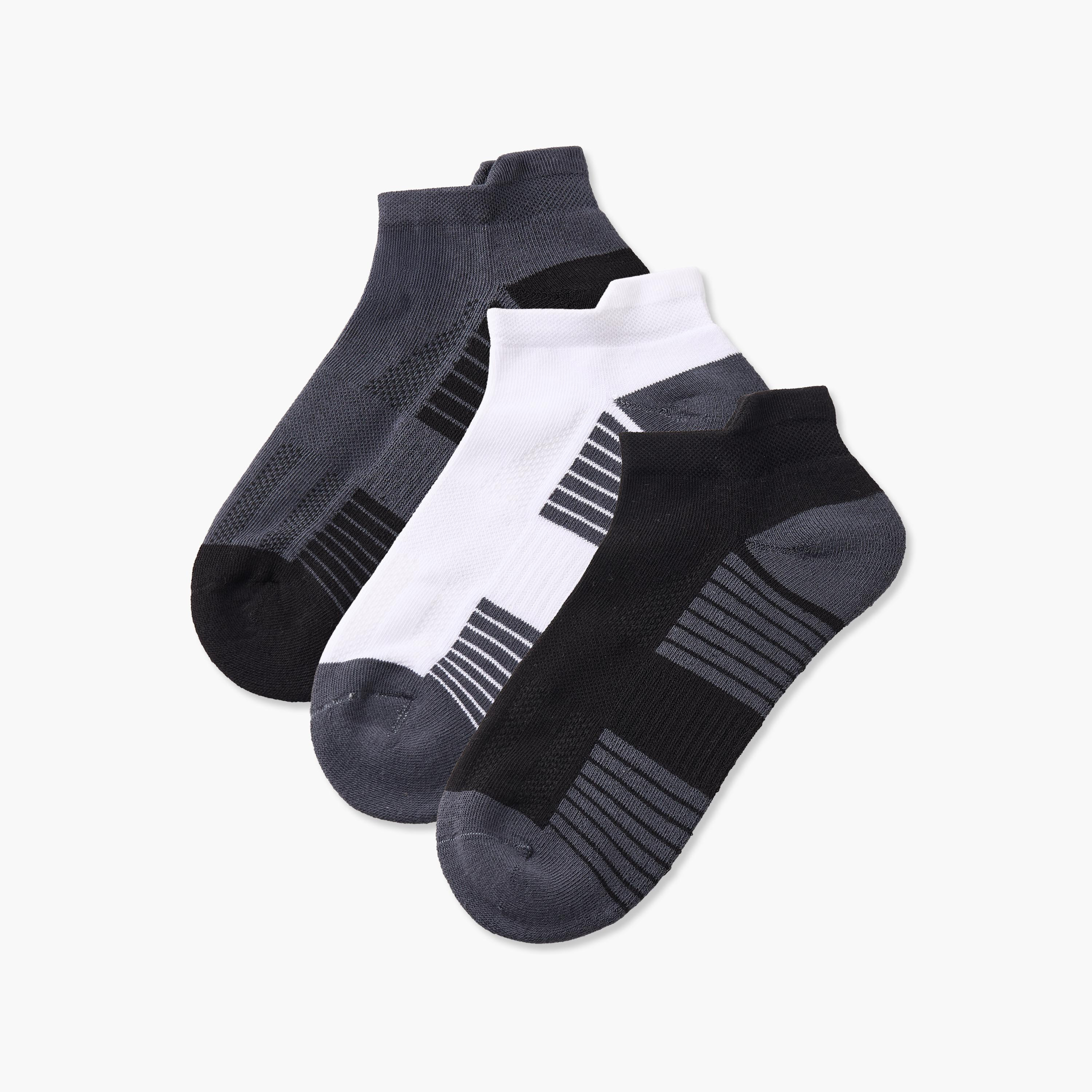 جوارب طول الكاحل نصف تيري للرجال - طقم من 3-men-socks-image-1