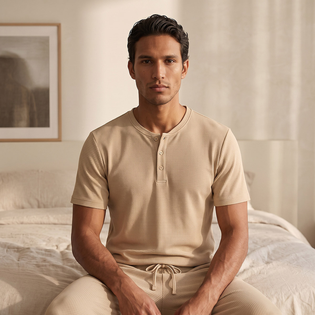 Cotton Textured Nightwear Set-men-clothing-nightwear-sets-image-2