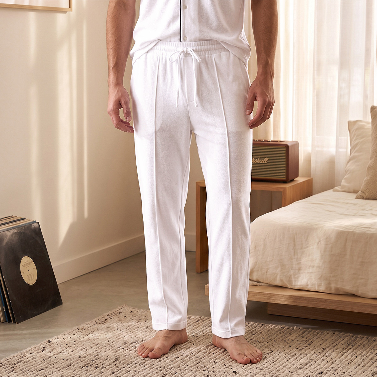 Cotton Piping Detail Button Front Nightwear Set-men-clothing-nightwear-sets-image-5