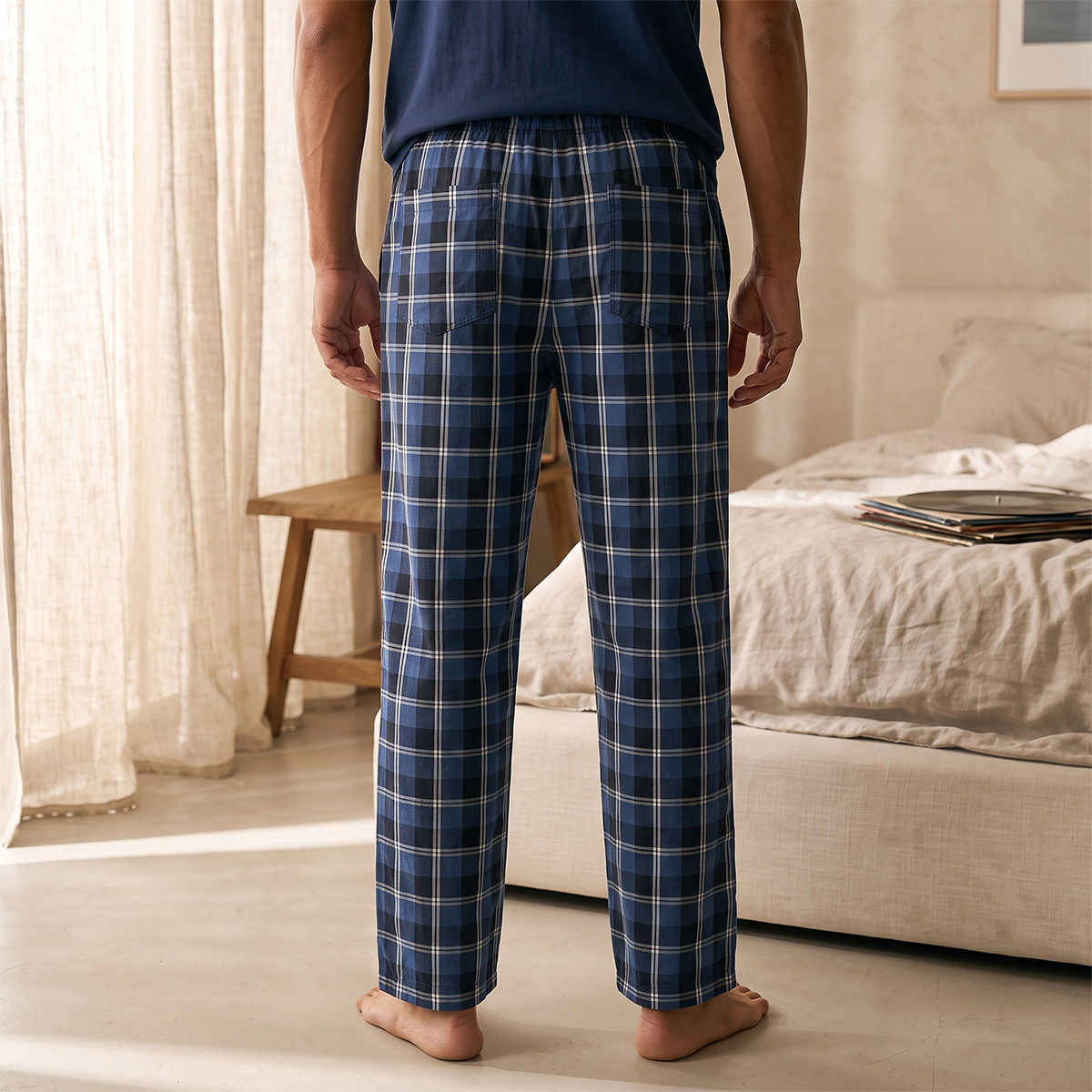 Checked Henley Neck Nightwear Set-men-clothing-nightwear-sets-image-5