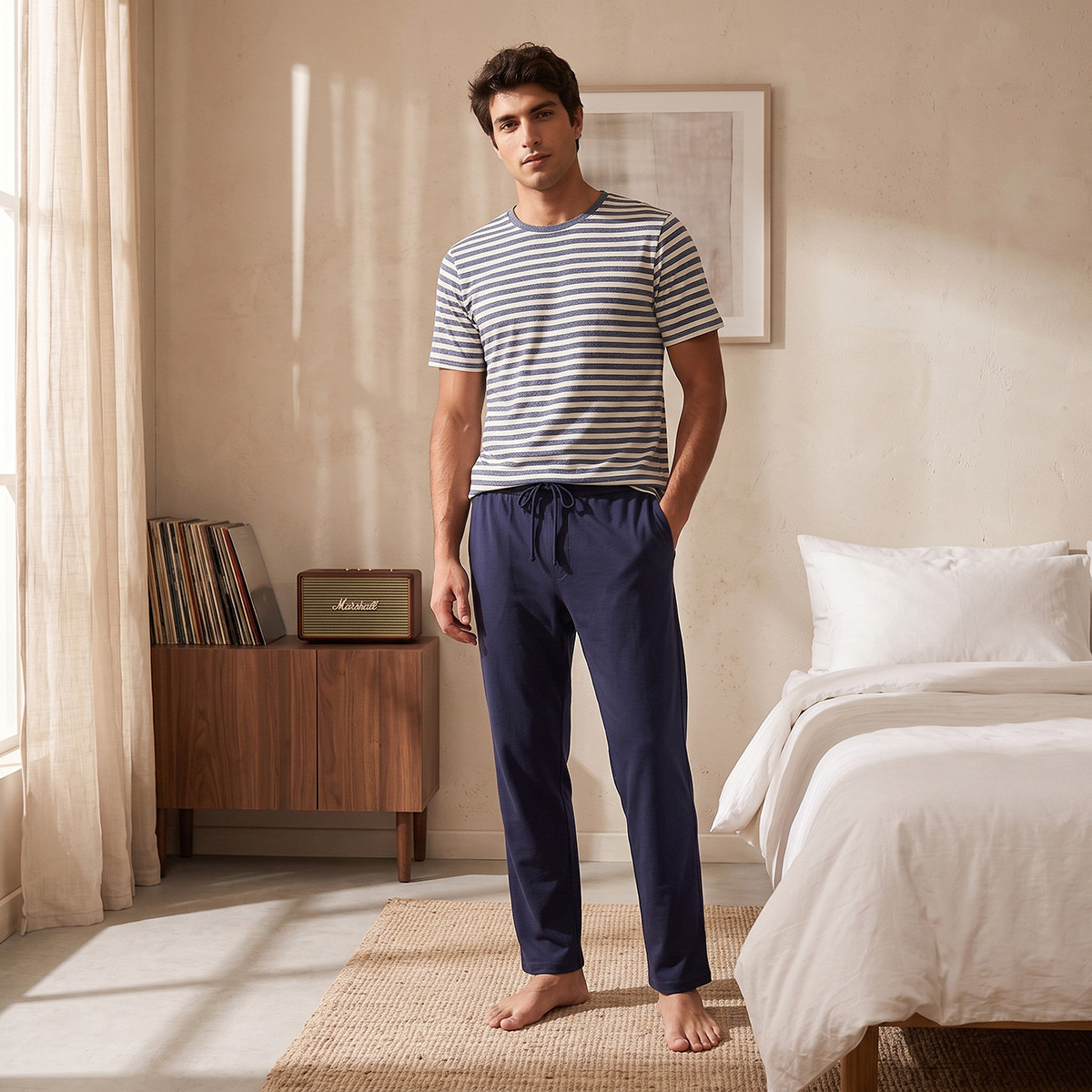 Striped T-shirt & Pyjama Set-men-clothing-nightwear-sets-image-3