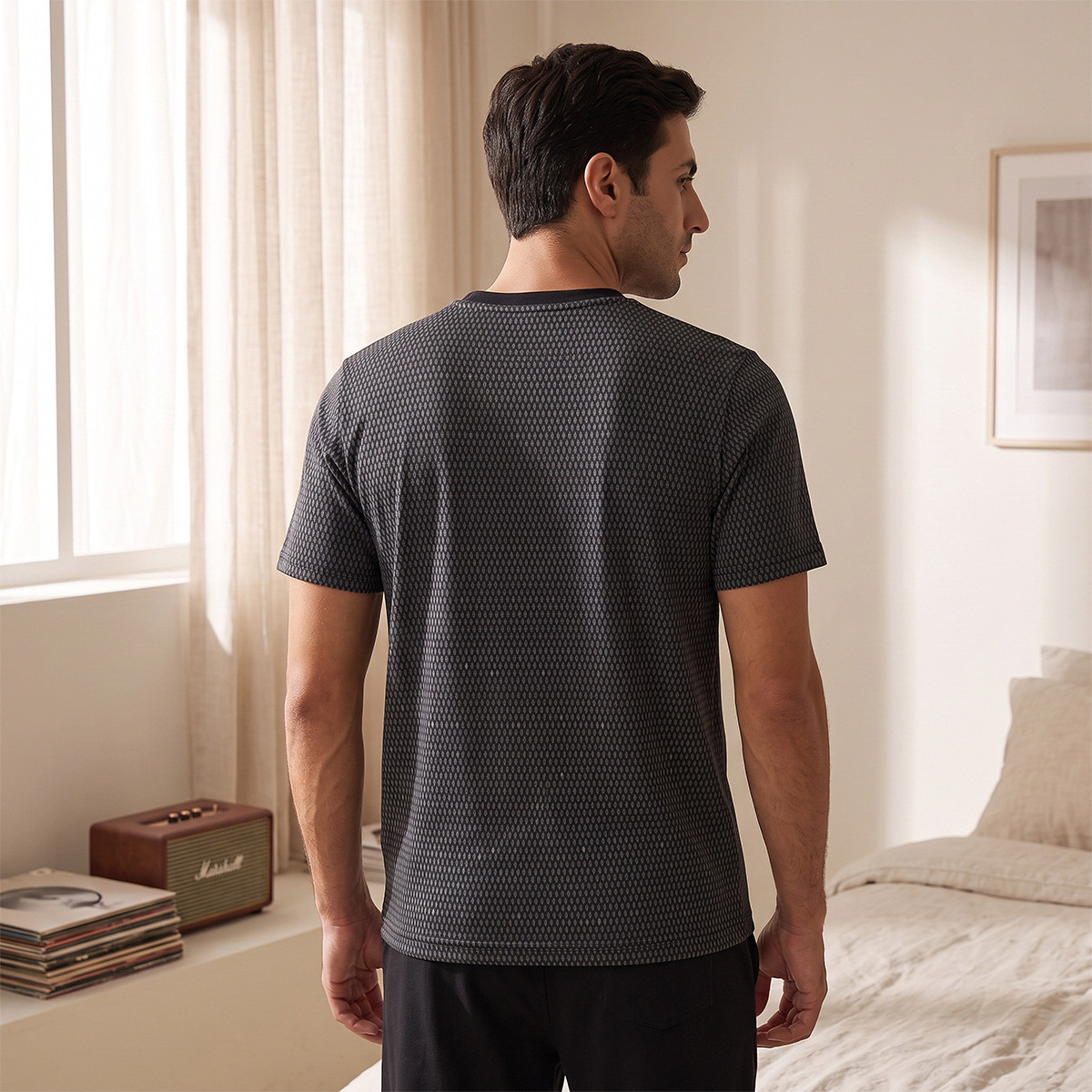 Splash Innerwear Geometric Print T-shirt & Pants-men-clothing-nightwear-sets-image-5