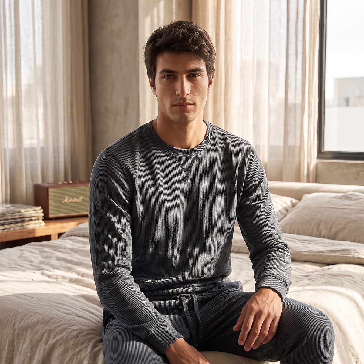 Ribbed Sweatshirt & Pyjama Set-men-clothing-nightwear-sets-image-4