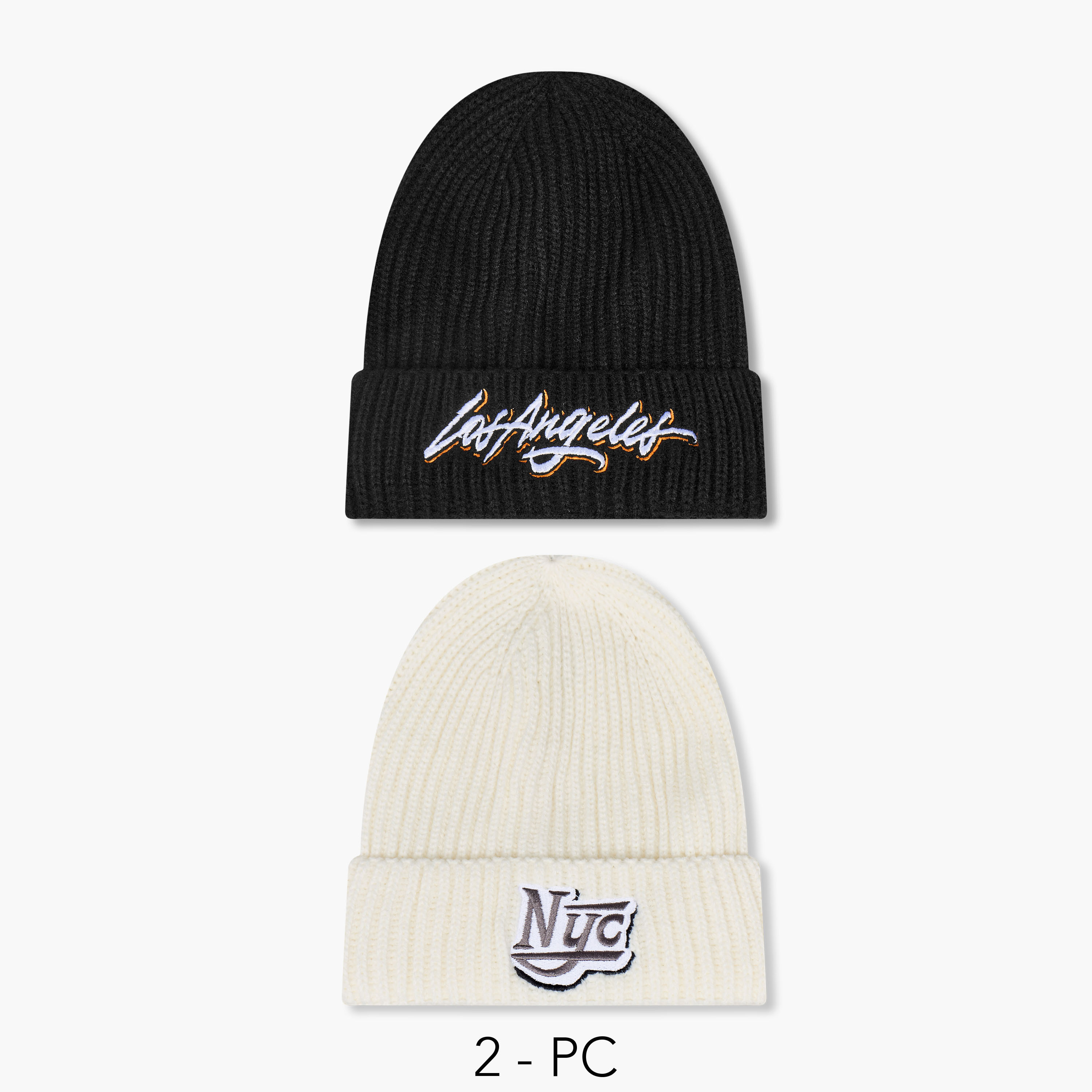 طقم قبعات بيني شتوية محبوكة للرجال قطعتين-men-caps-image-1