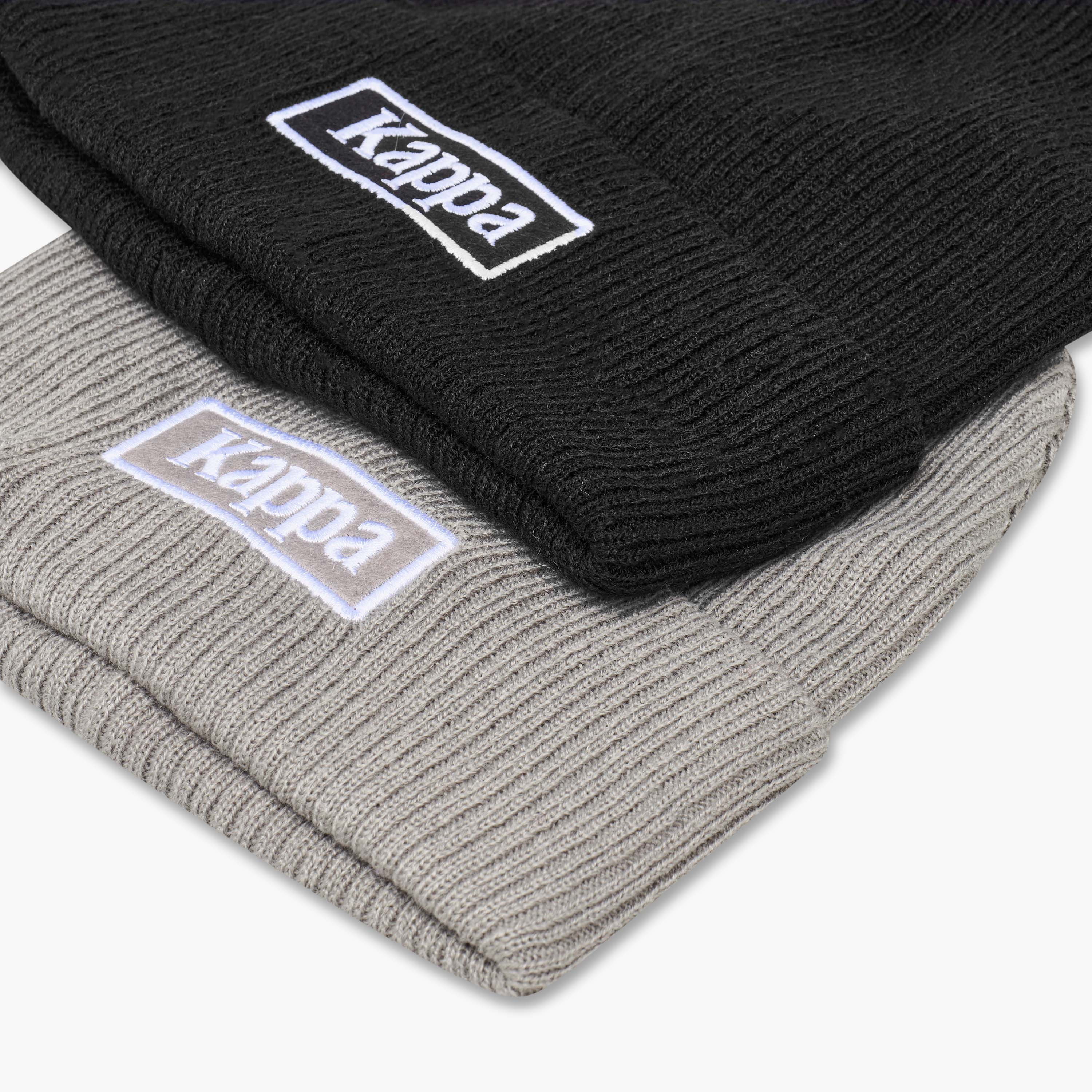 Kappa Men Beanie with Logo Embroidery - Set of 2-men-caps-image-5