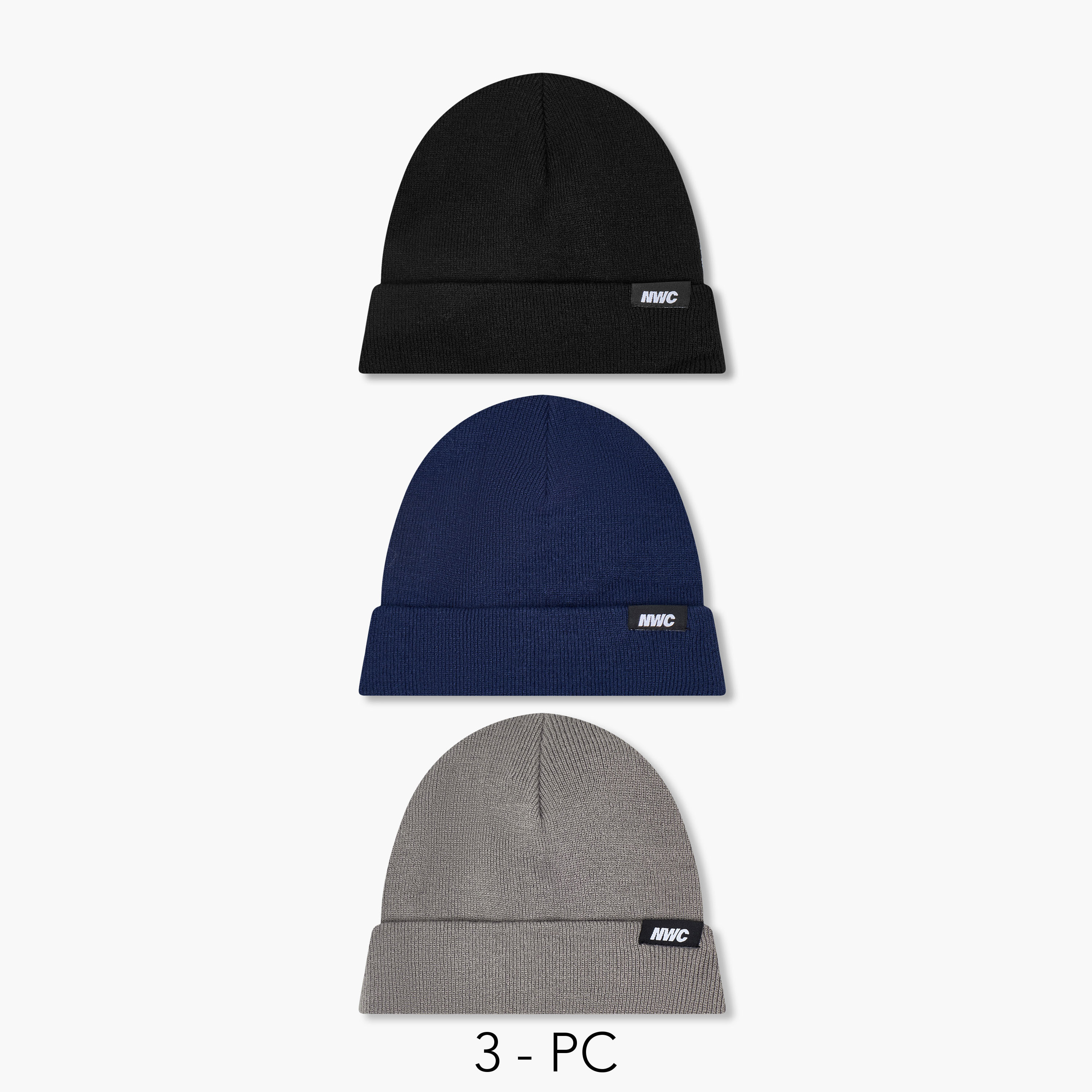 طقم قبعات بيني رجالية محبوكة دافئة 3 قطع-men-caps-image-1