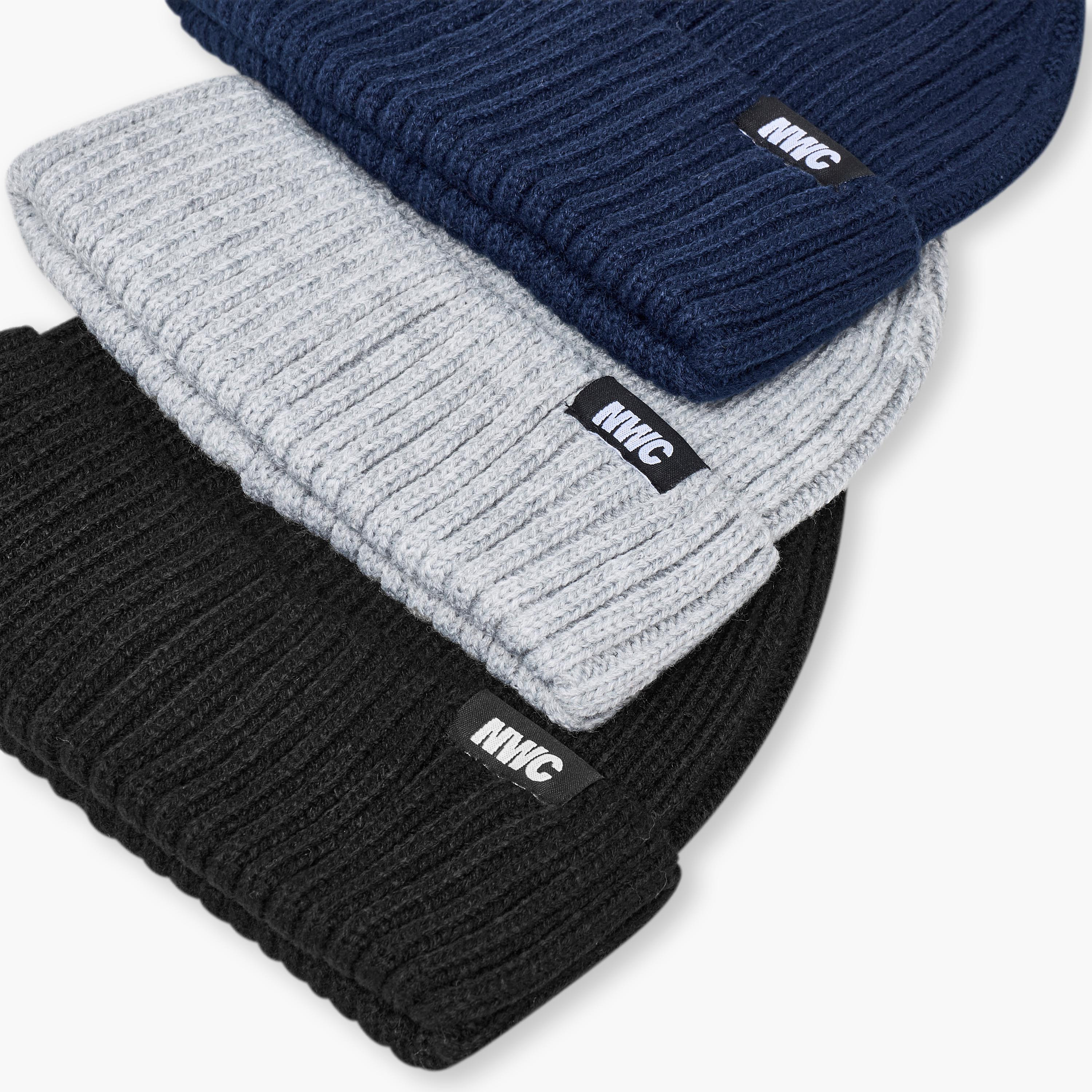 Men Beanie with Texture - Set of 3-men-caps-image-6