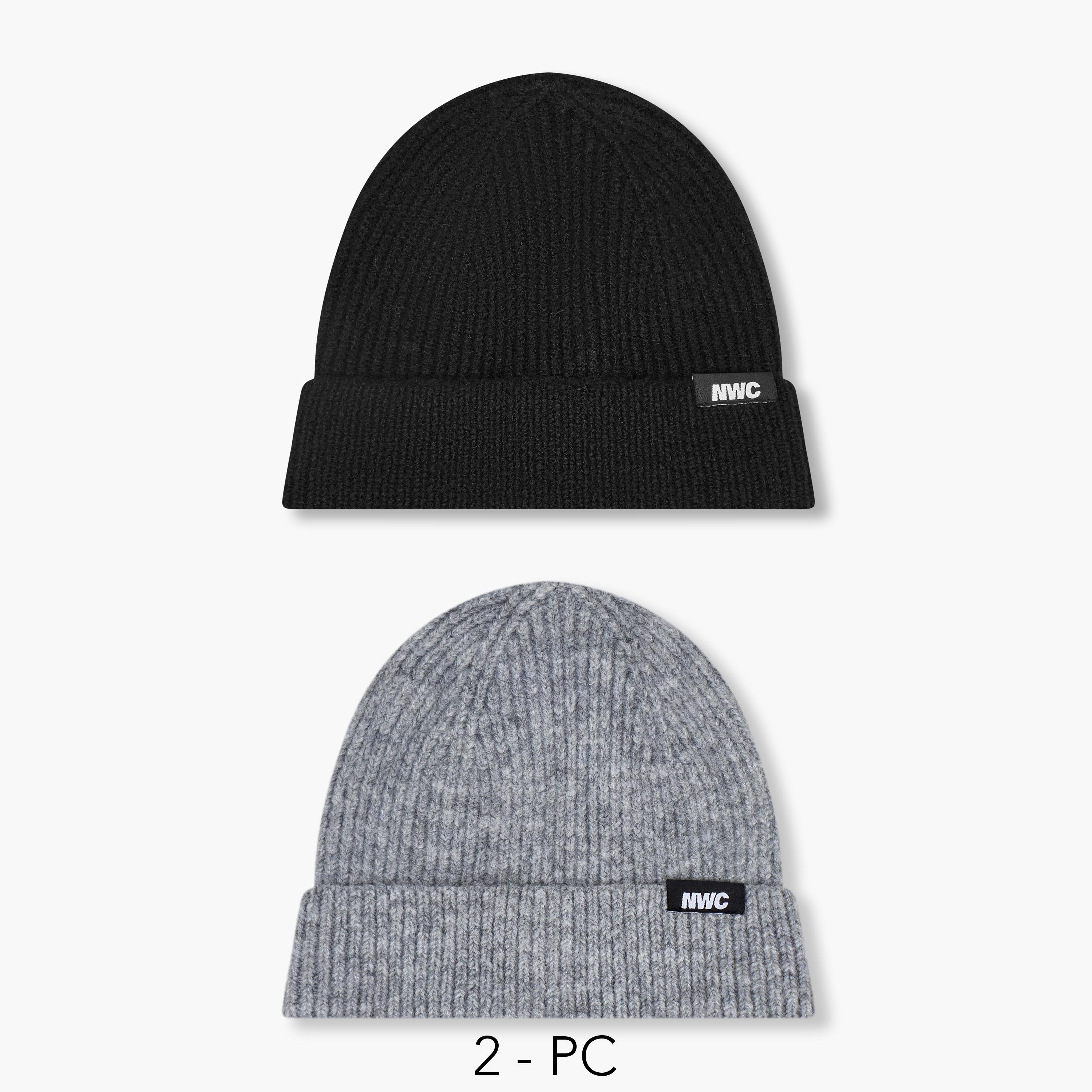 Men Beanie with Texture - Set of 2-men-caps-image-1