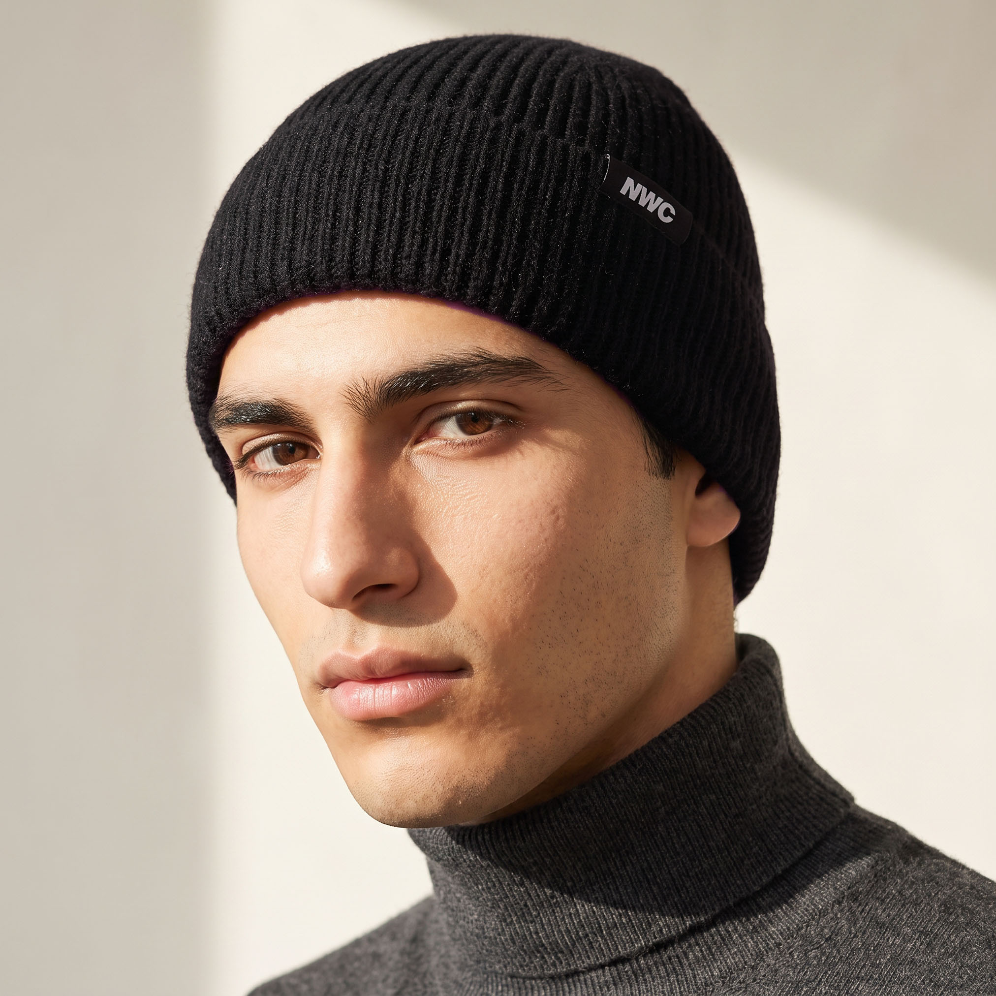 Men Beanie with Texture - Set of 2-men-caps-image-2