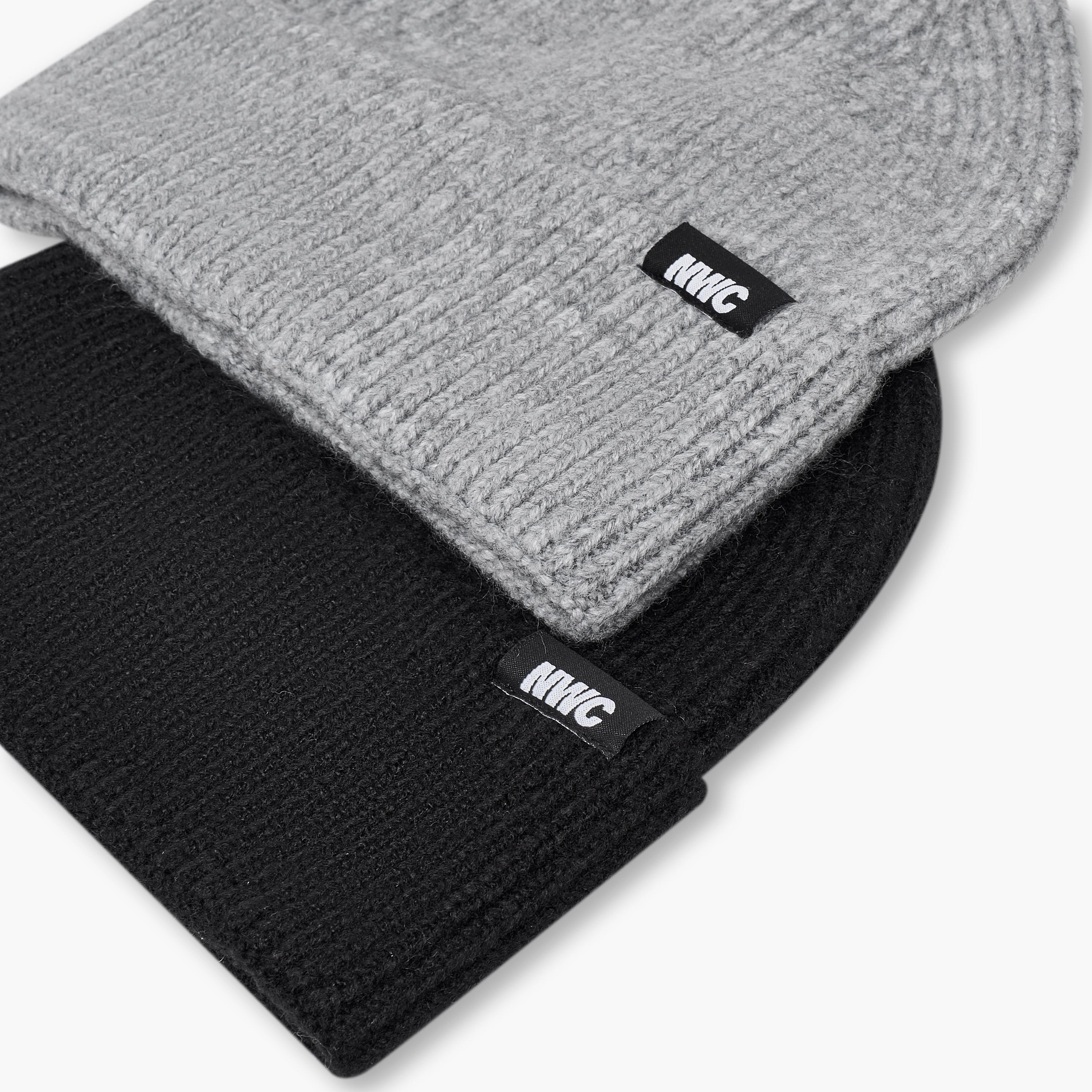 Men Beanie with Texture - Set of 2-men-caps-image-5