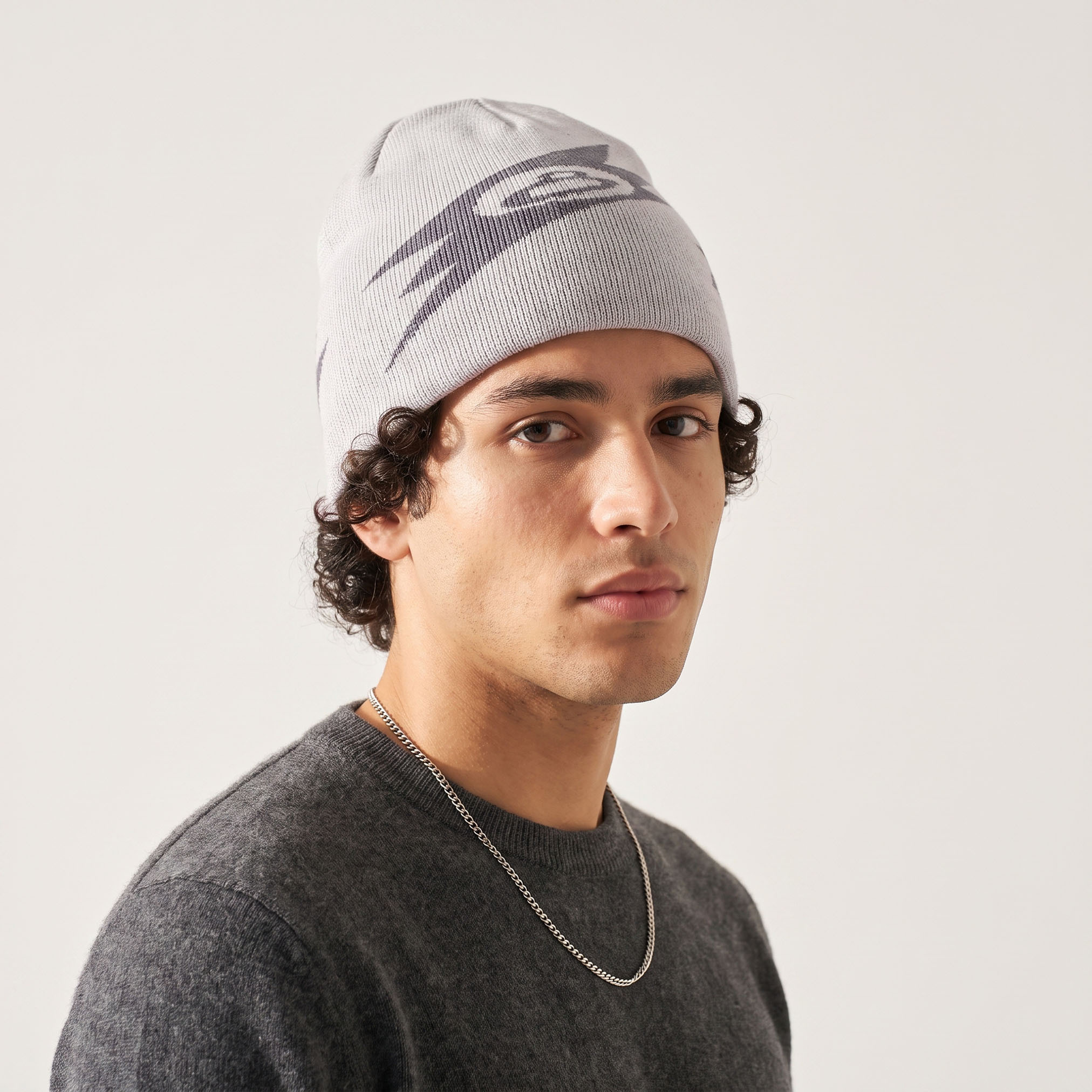 طقم قبعات شتوية للرجال بملمس بارز - قطعتين-men-caps-image-2