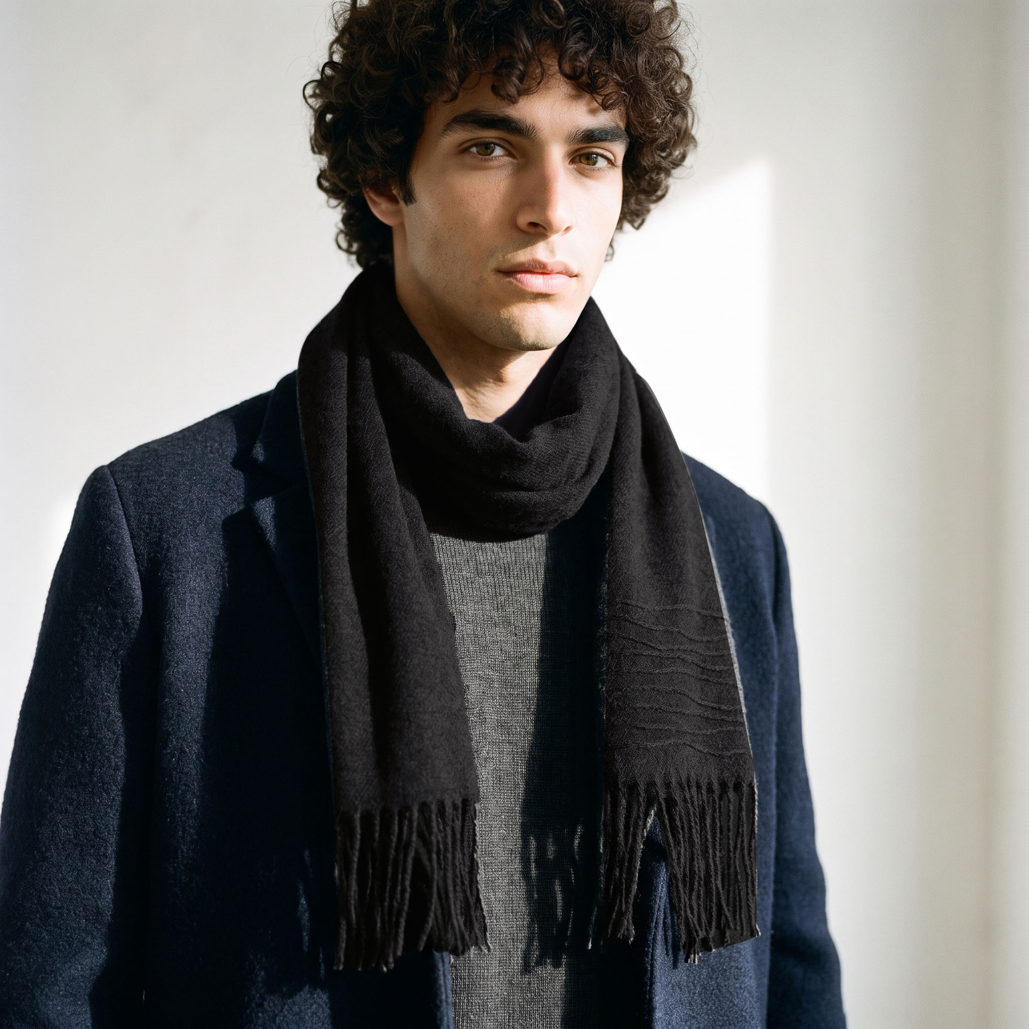 Fringe Accent Scarf-men-scarvesandgloves-image-2