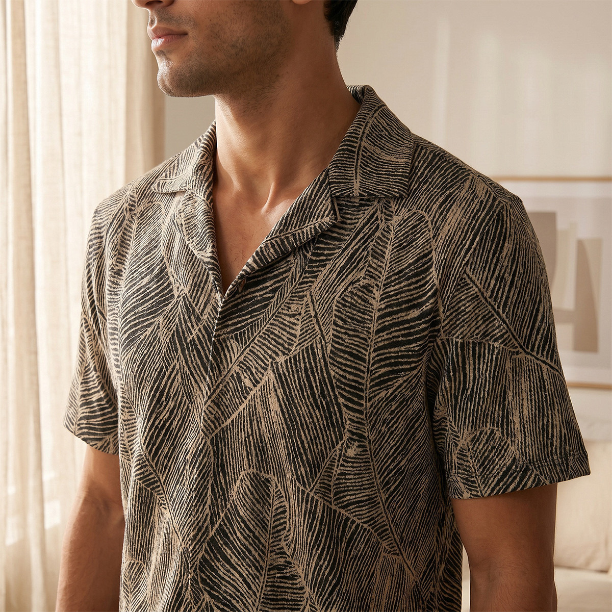 Jacquard Camp Collar Nightwear Set-men-clothing-nightwear-sets-image-2