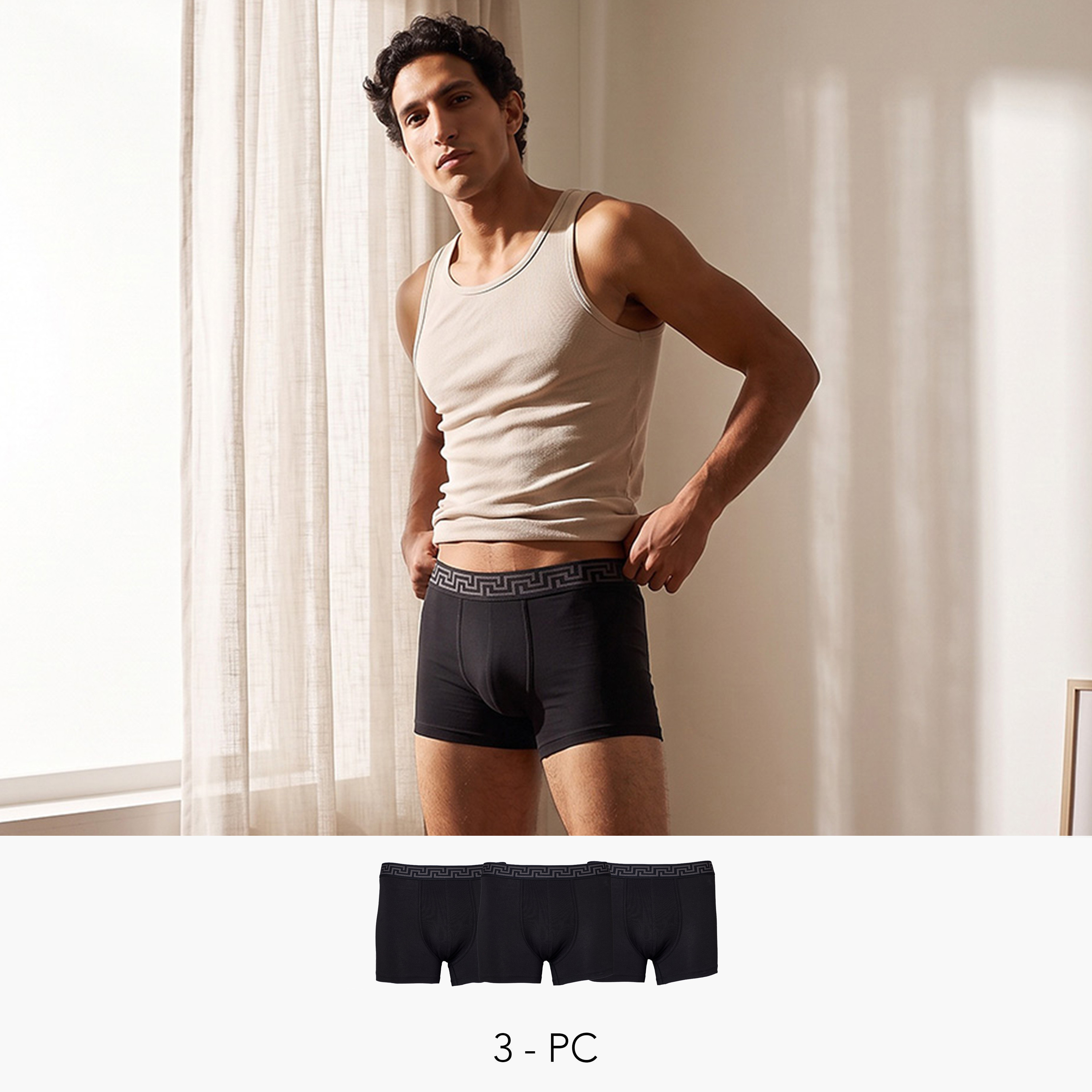 Pack of 3 Printed Waistband Trunks-men-clothing-innerwear-underwear-image-1