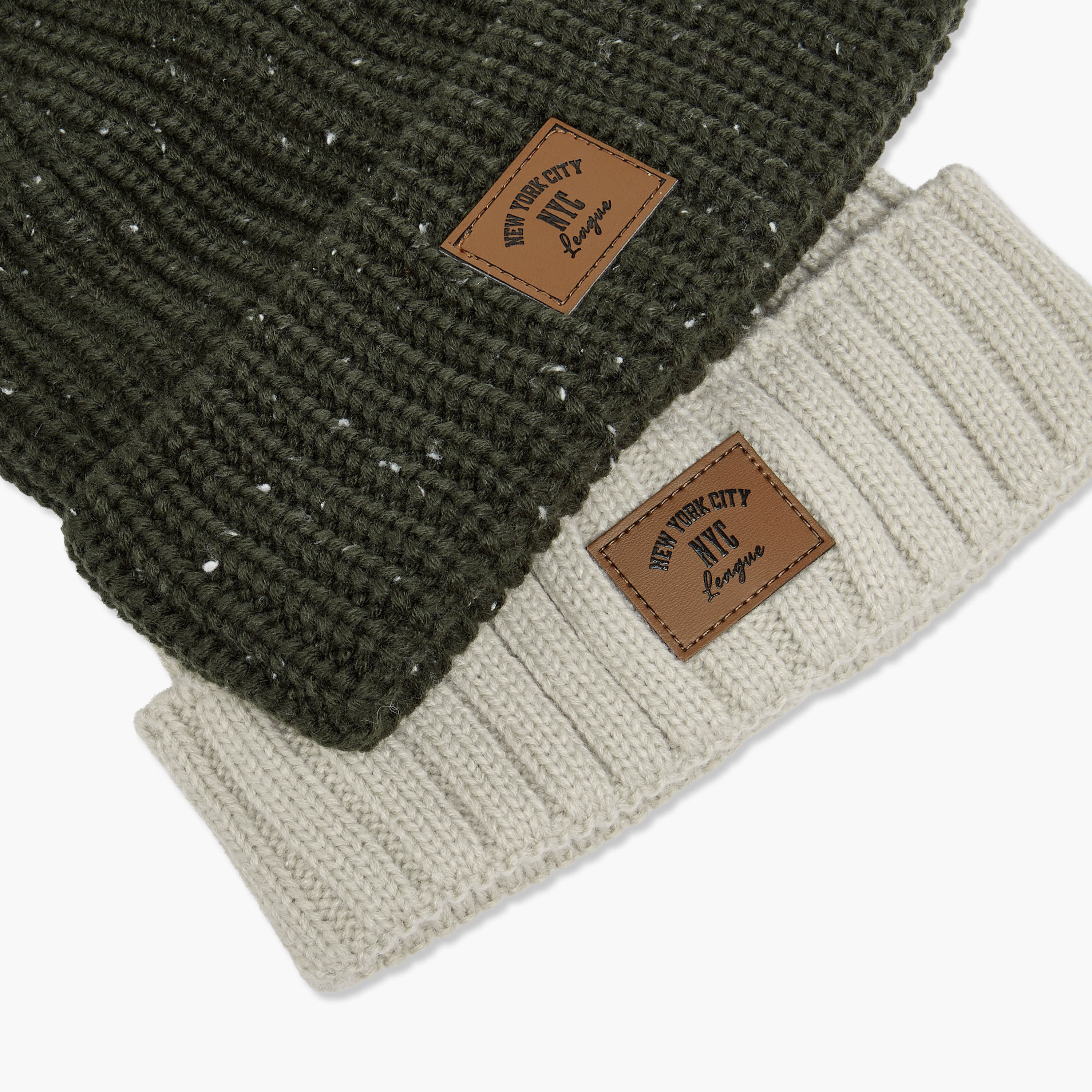 Set of 2 - Men Beanie Turn-Up Hem-men-caps-image-6