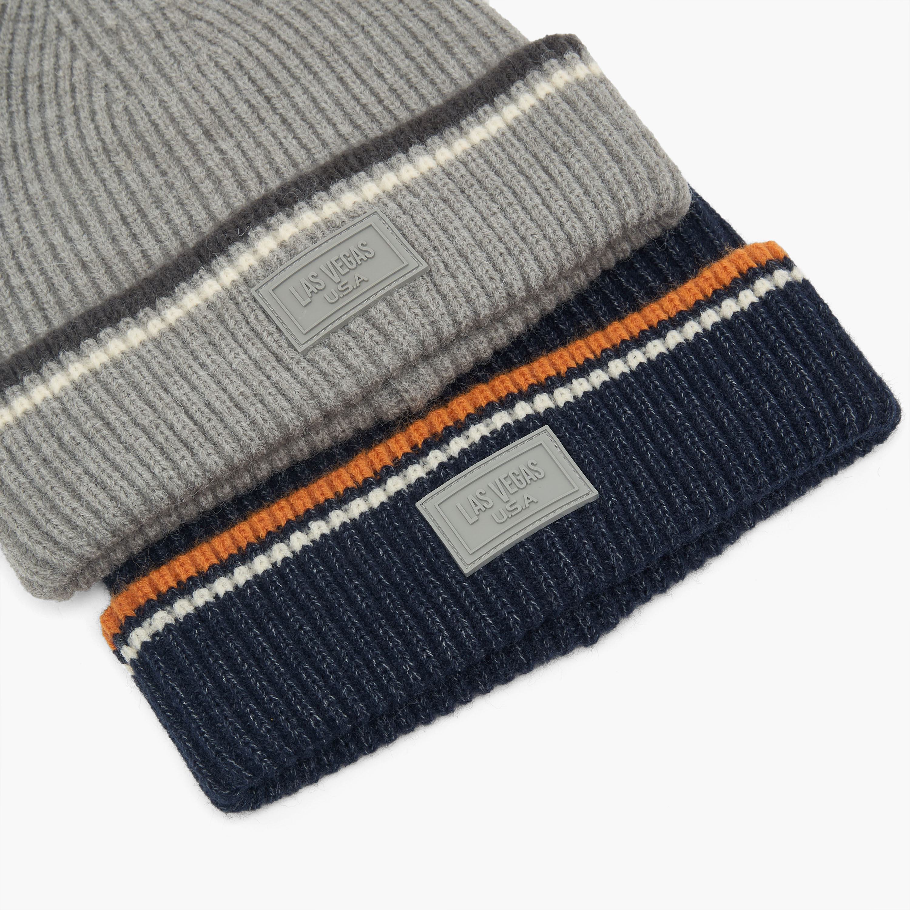 Set of 2 - Men Beanie with Turn-Up Hem-men-caps-image-5