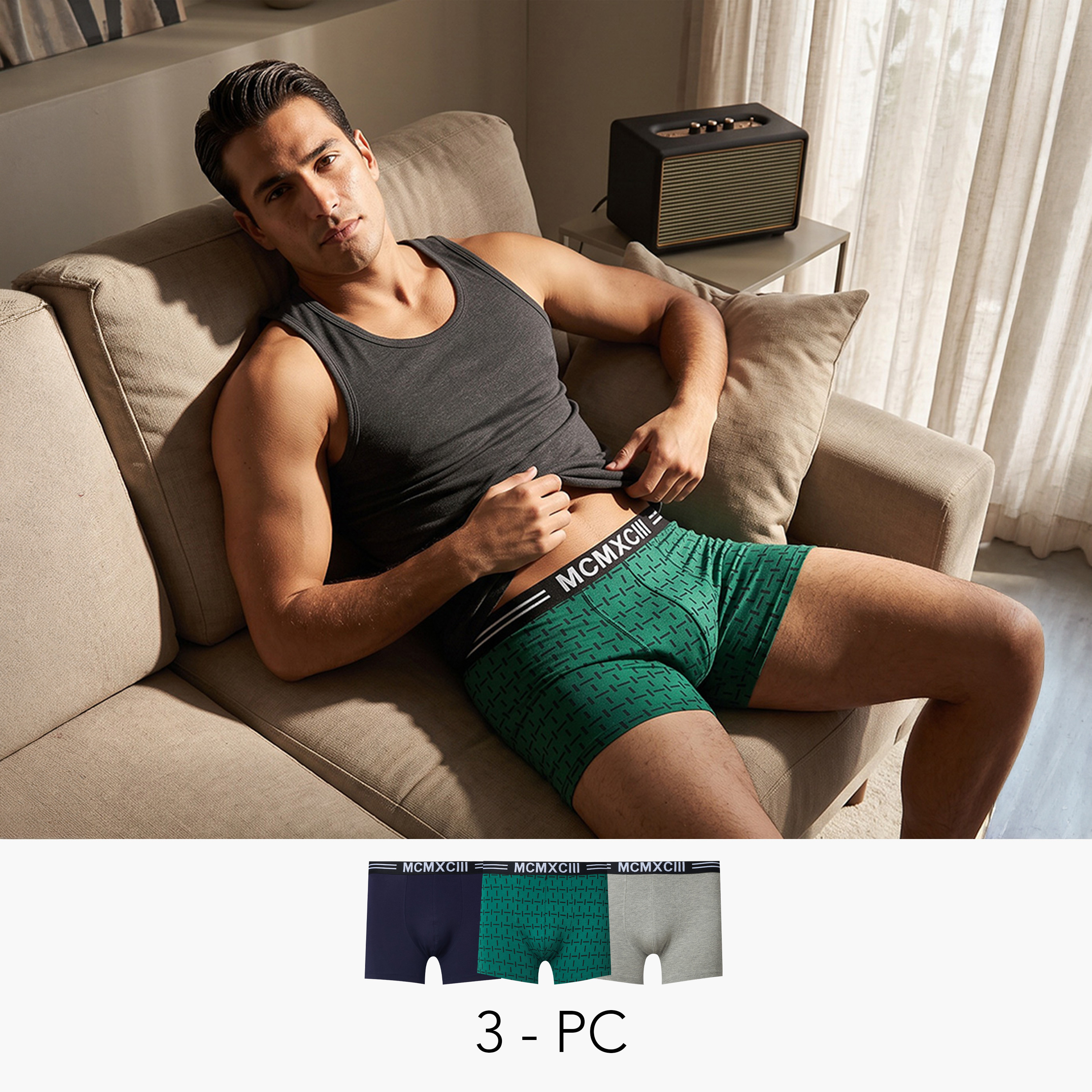 Pack of 3 - Assorted Design Trunks-men-clothing-innerwear-underwear-image-1
