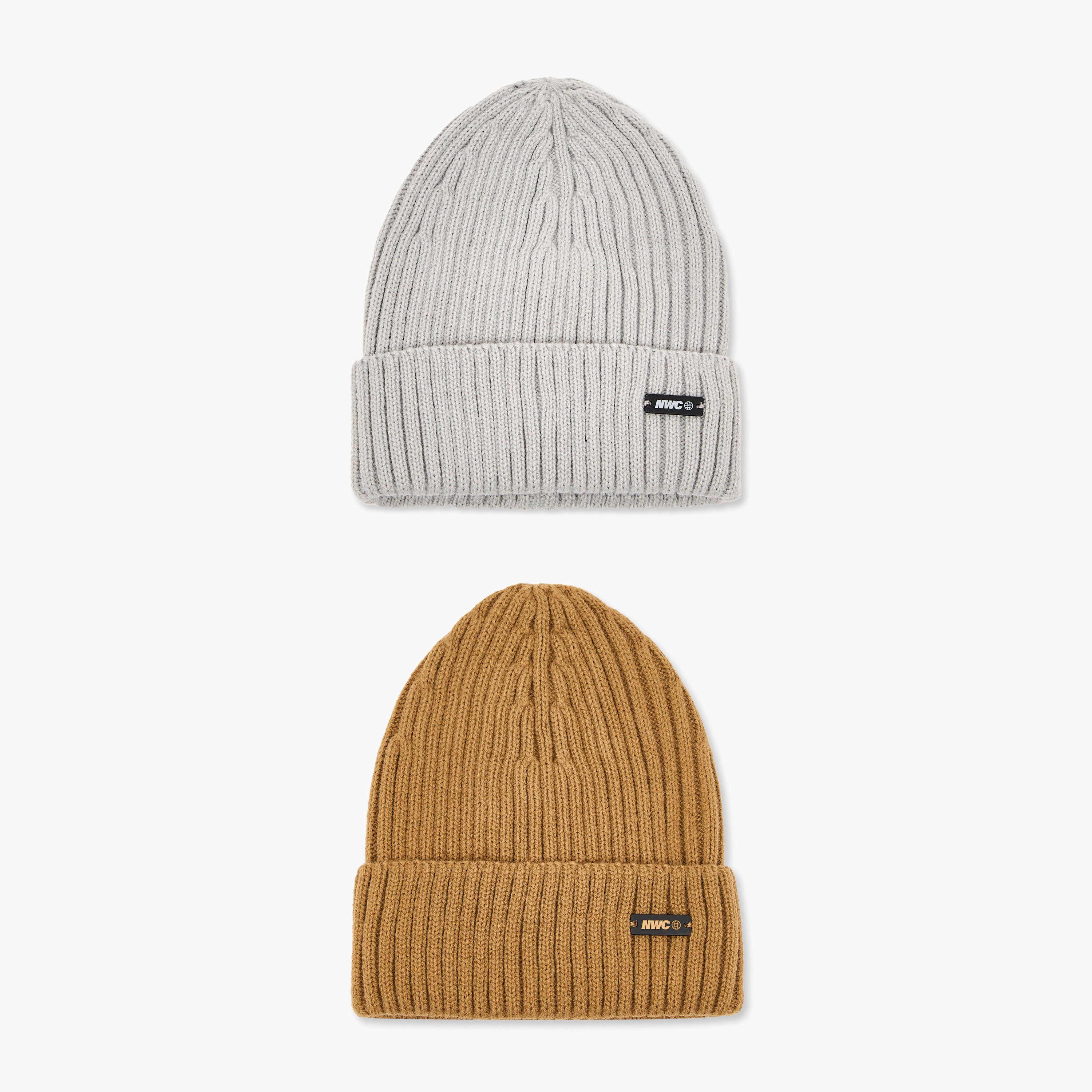 Set of 2 - Men Beanie with Turn-Up Hem-men-caps-image-1