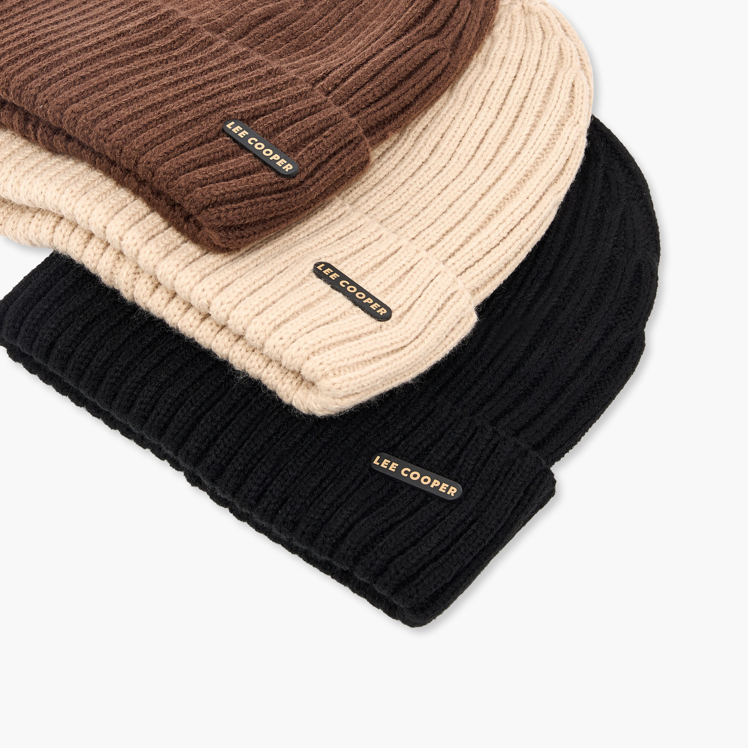 Set of 3 - Lee Cooper Men Beanie with Turn-Up Hem-men-caps-image-7