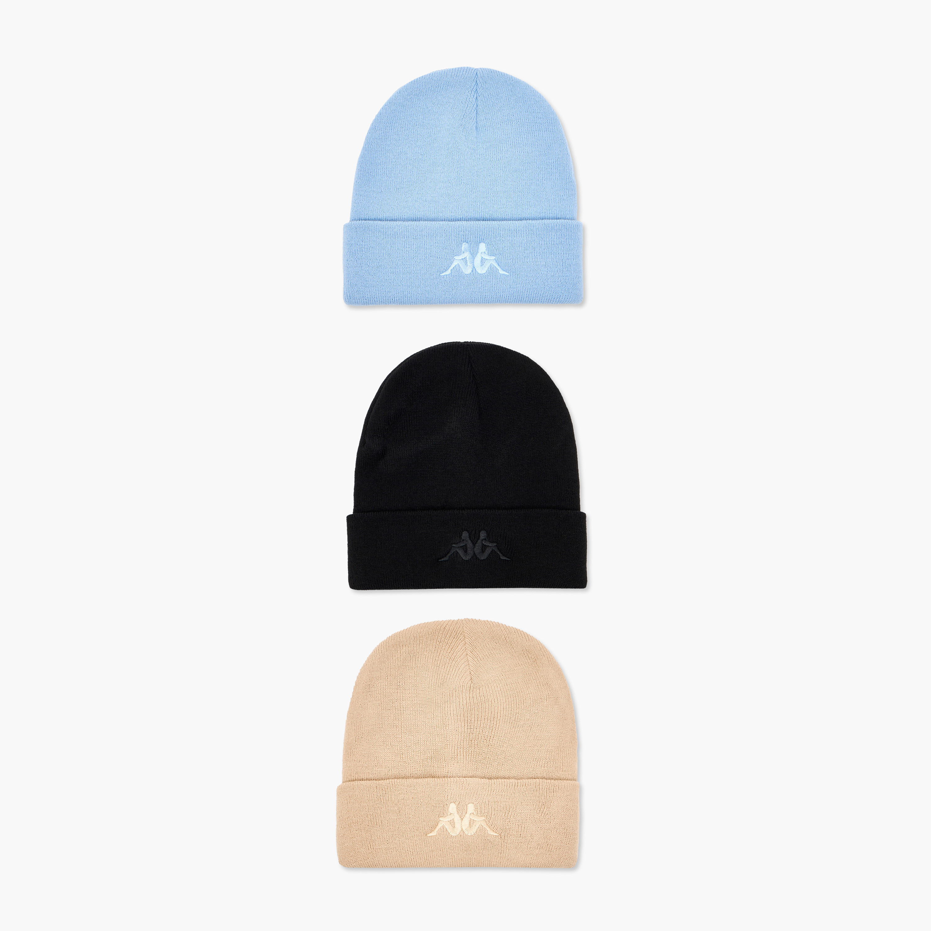 طقم قبعات بيني 3 قطع بحواف مطوية من كابا-men-caps-image-1