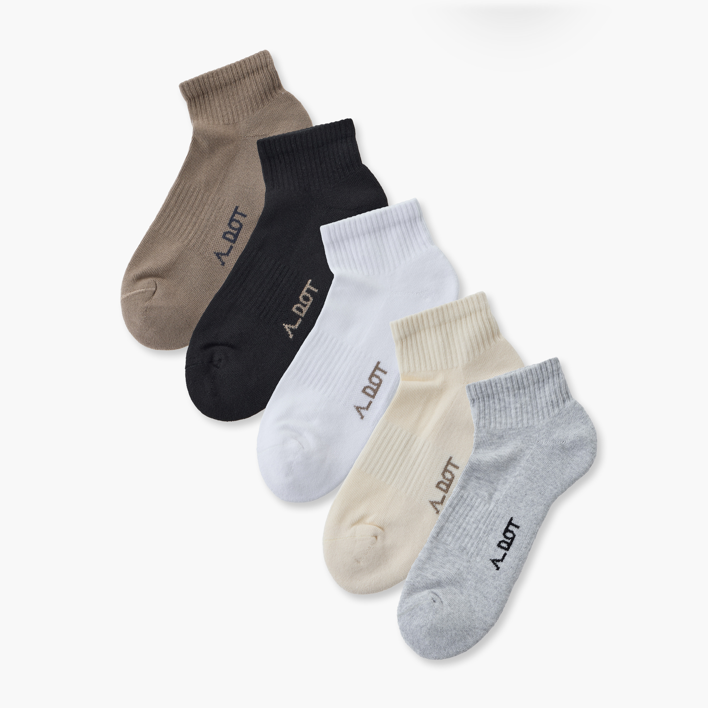 Men Half Terry Trainer Socks - Set of 5-men-socks-image-1