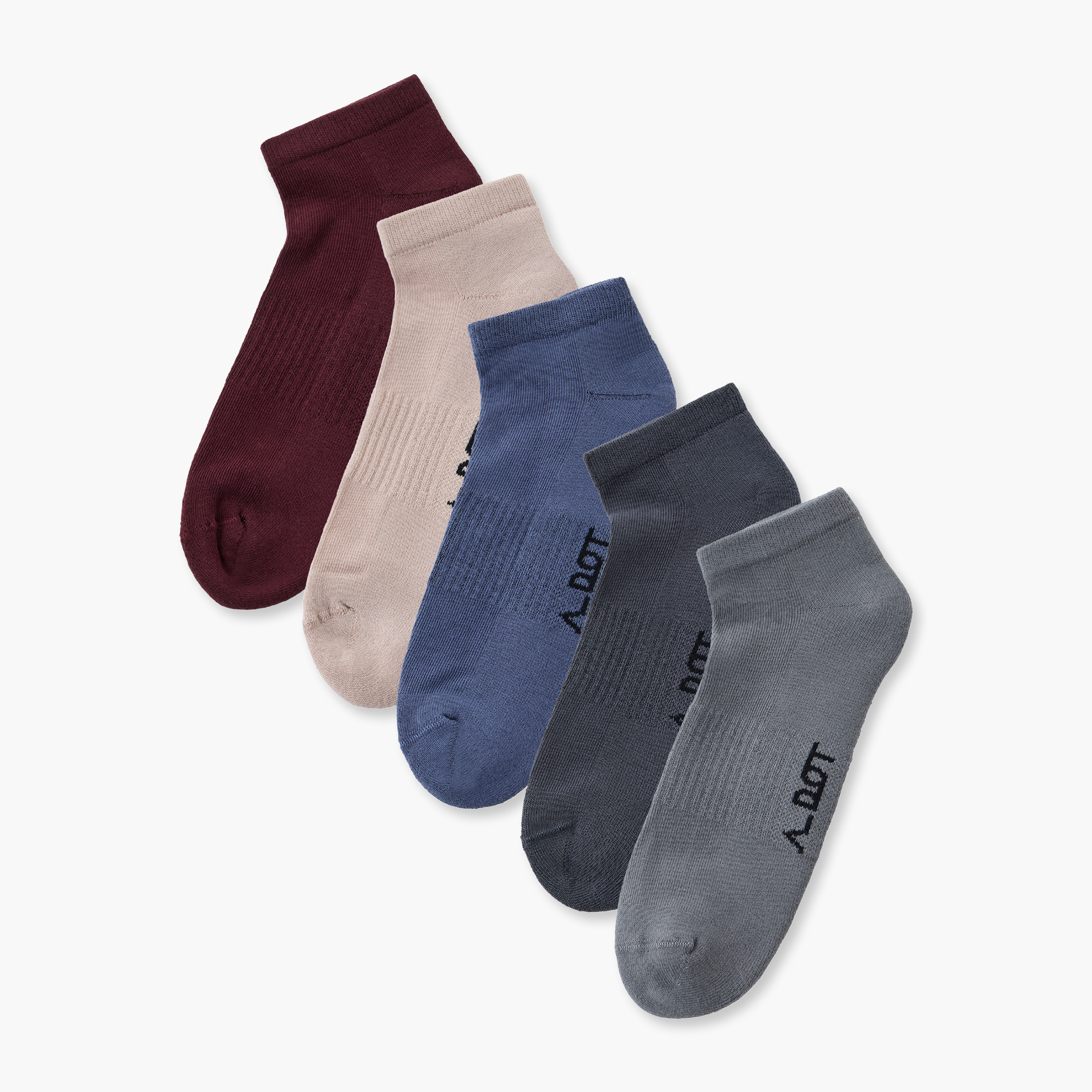 Men Half Terry Trainer Socks - Set of 5-men-socks-image-1