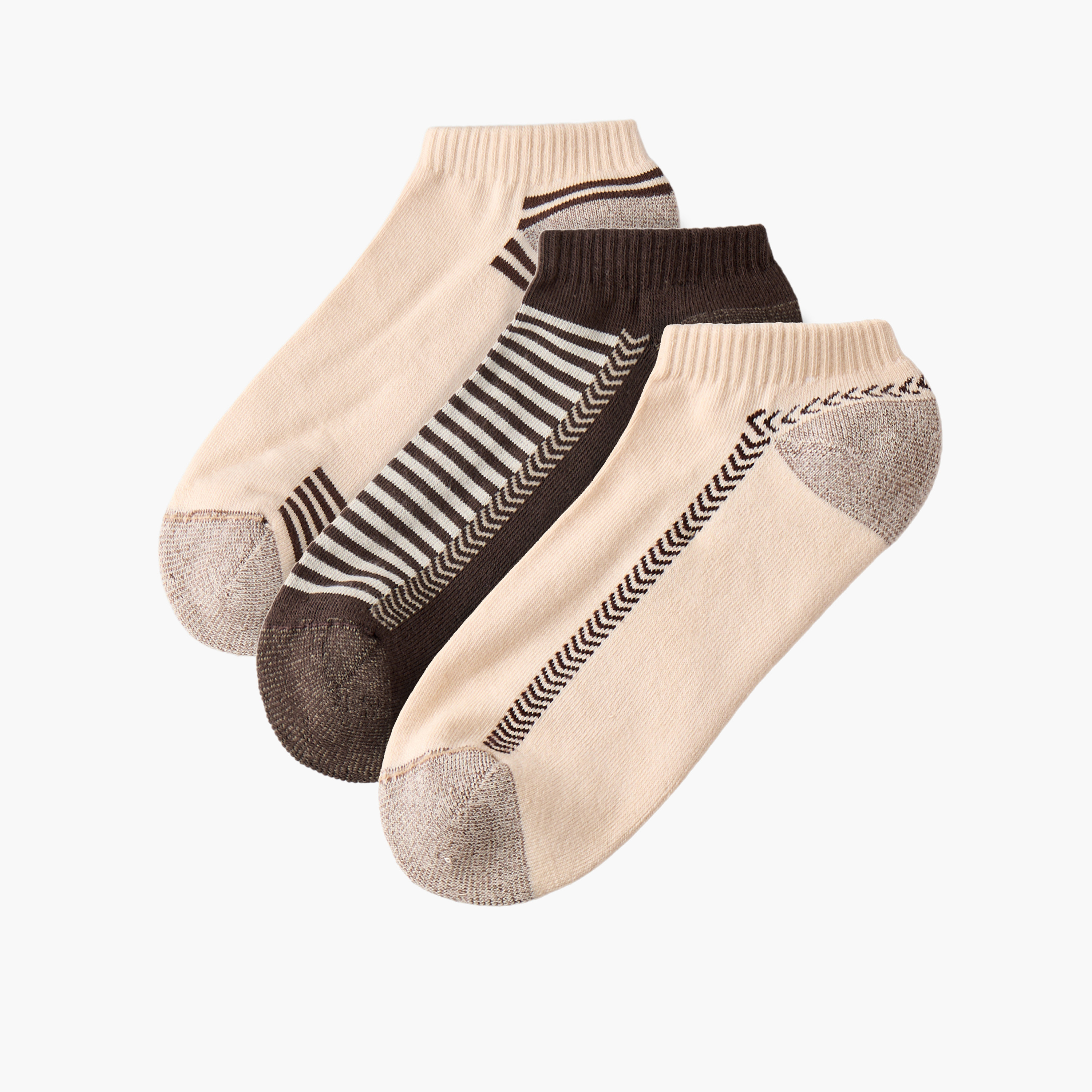 طقم جوارب مقلمة للرجال بطول الكاحل 3 أزواج-men-socks-image-1