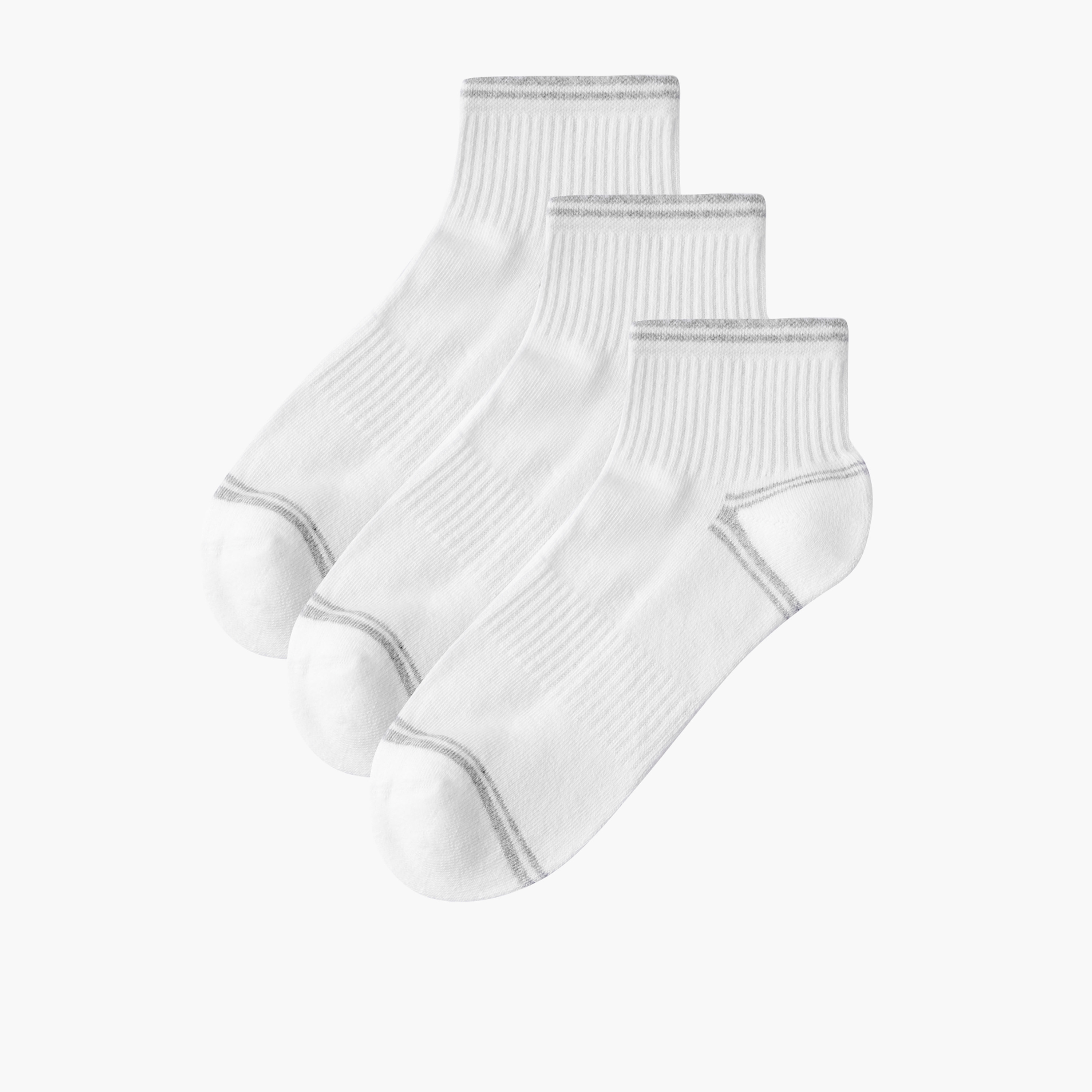 طقم جوارب للرجال بطول الكاحل ونصف تيري 3 أزواج-men-socks-image-1