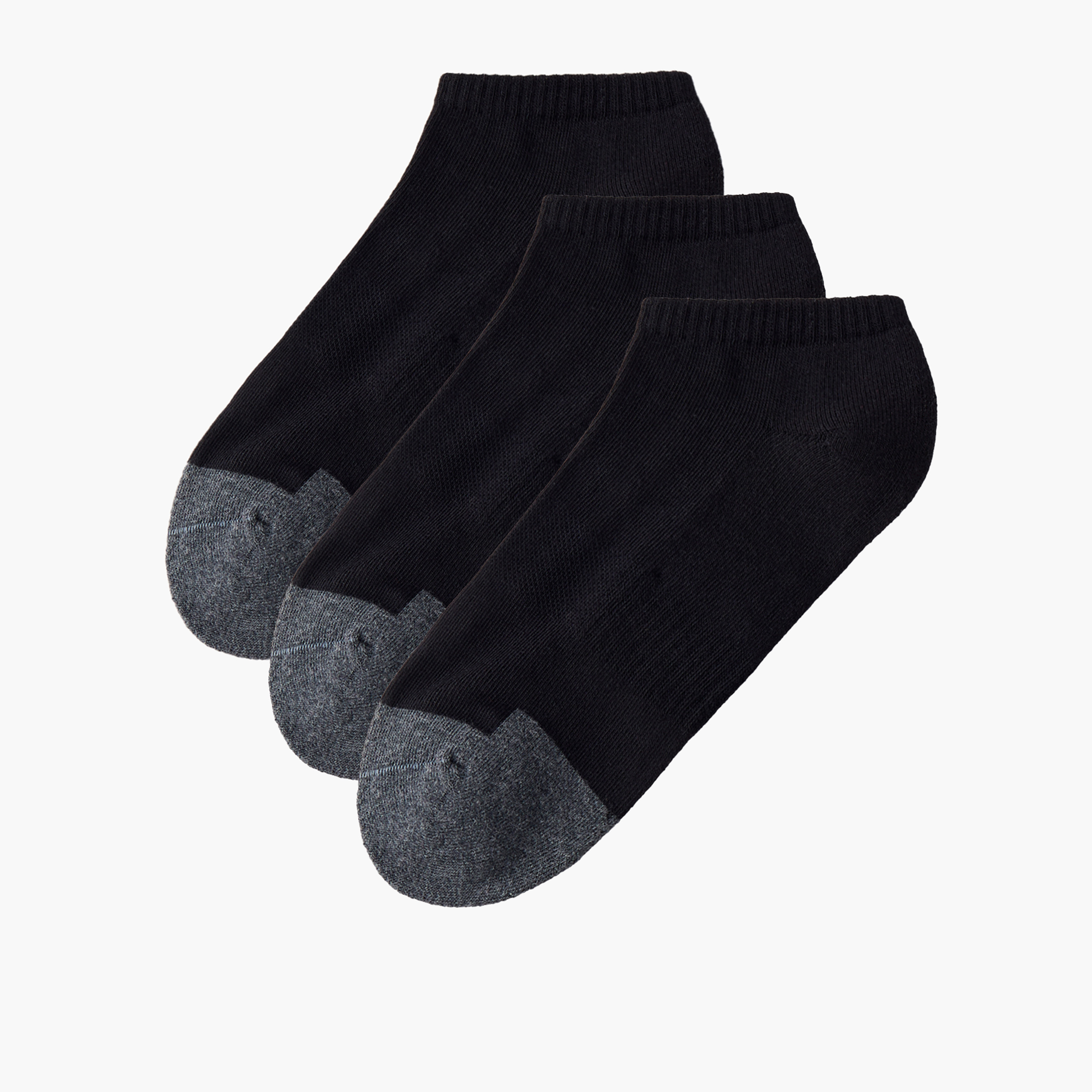 طقم جوارب نصف تيري بطول الكاحل 3 أزواج للرجال-men-socks-image-1