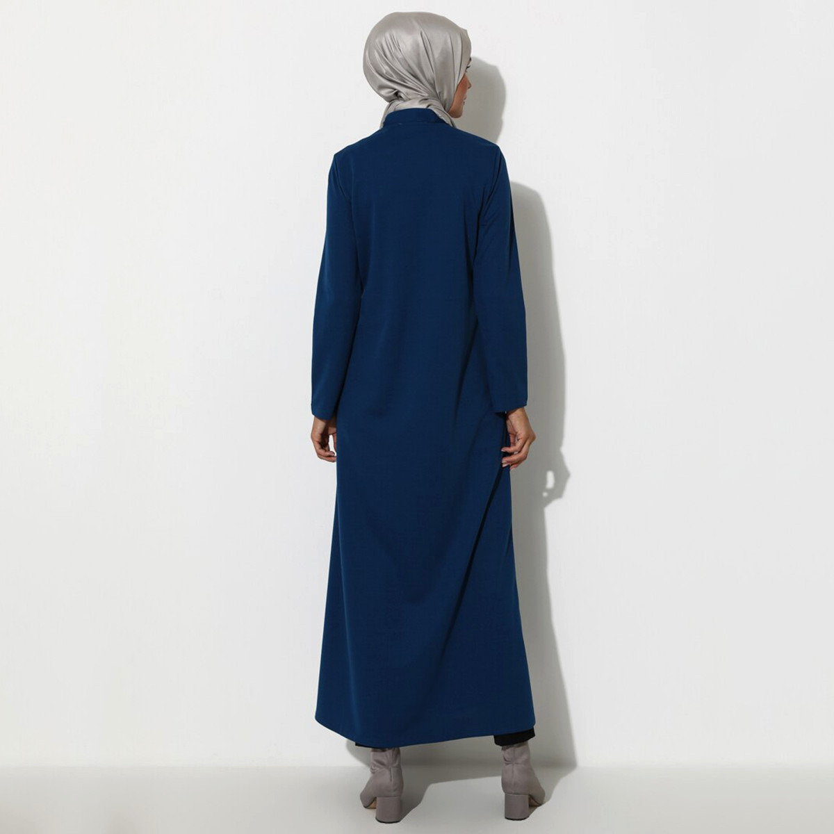 Women Solid Front Zipper Abaya Miss Cazibe By Modanisa-women-arabicclothing-abayas-image-9