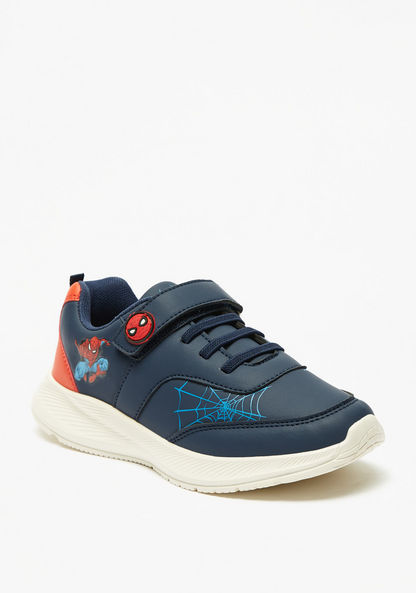 Spider-Man Print Sneakers with Hook and Loop Closure-Boy%27s Sneakers-image-0